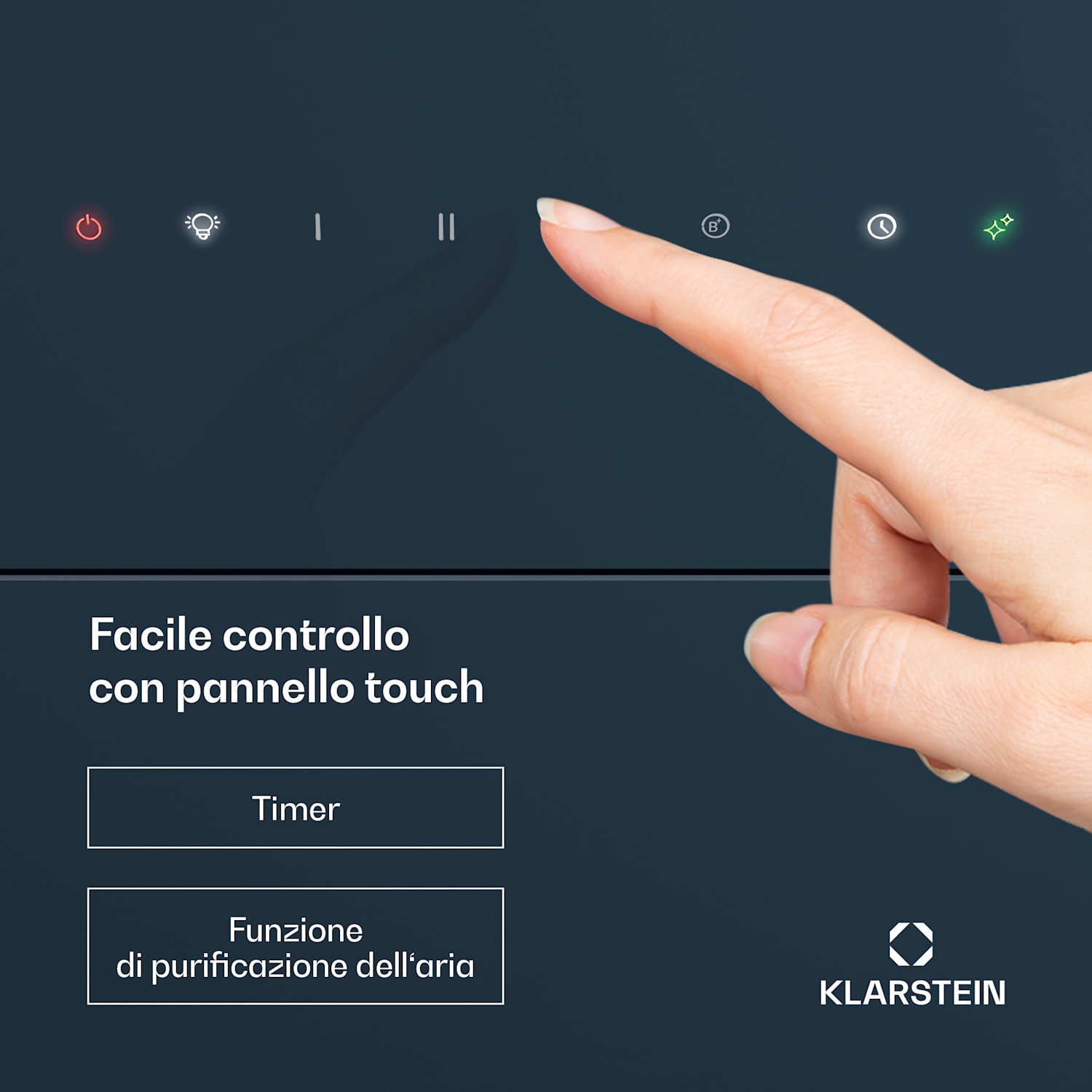 SleekAir - Cappa aspirante | A+++ | 717 m³/ora | Touch | LED | 60 cm 60 cm | Antracite