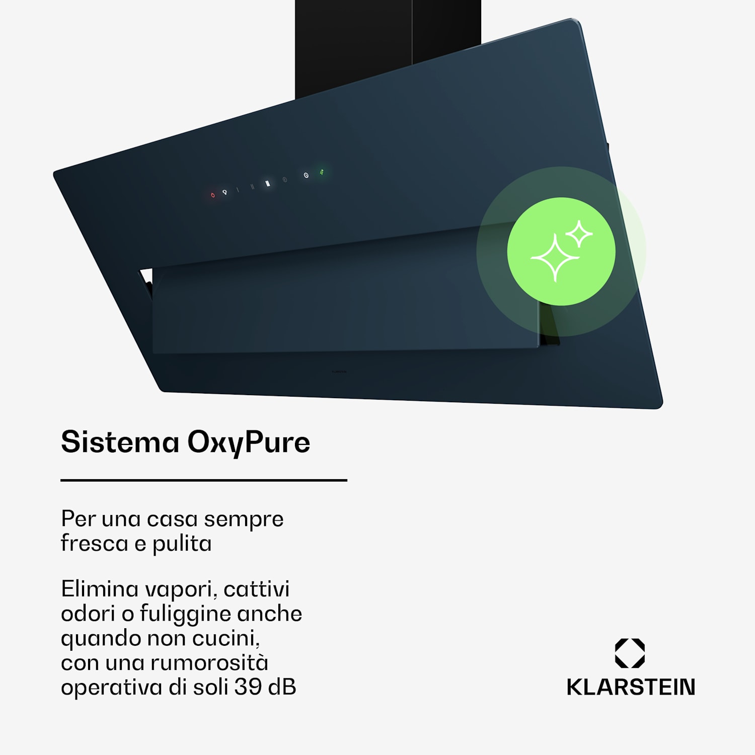 SleekAir - Cappa aspirante | A+++ | 717 m³/ora | Touch | LED | 90 cm 90 cm | Antracite