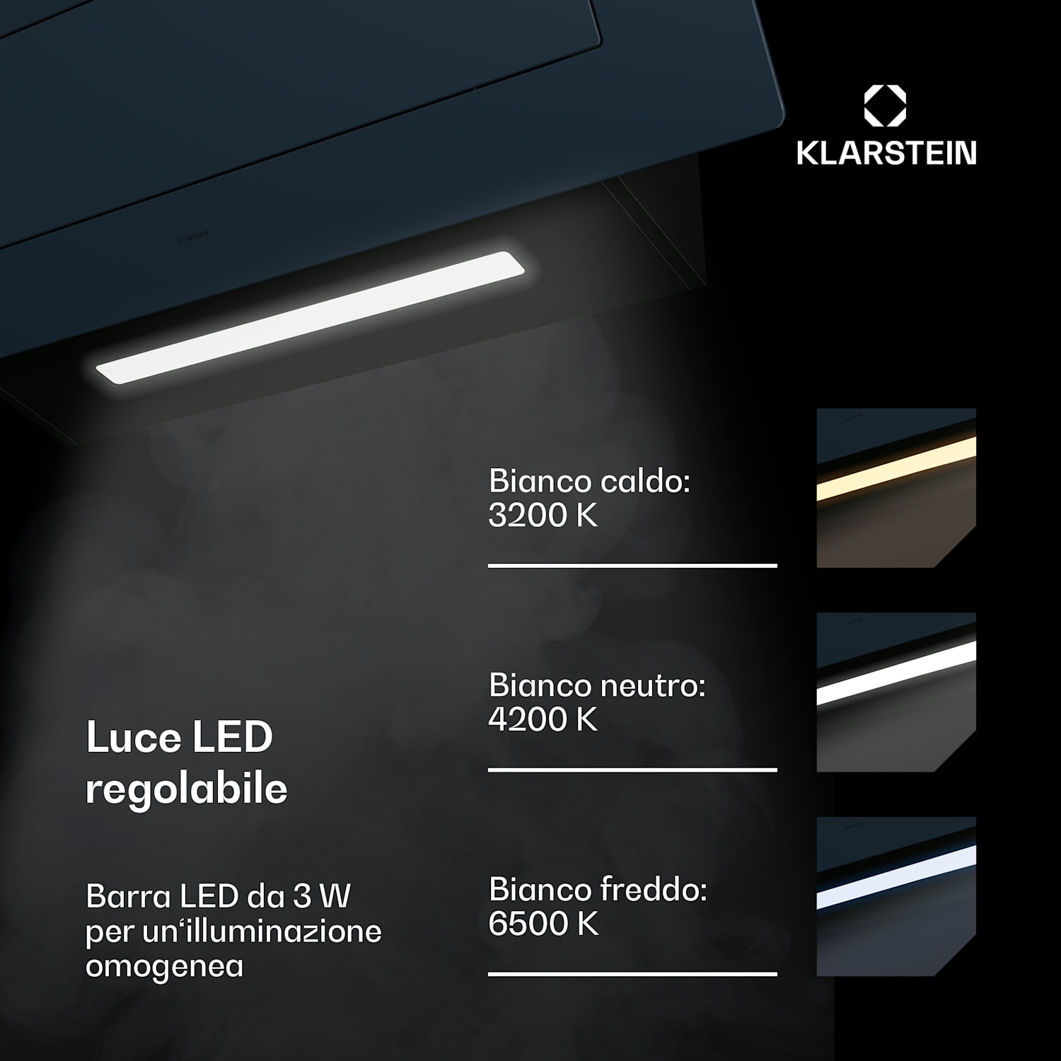 SleekAir - Cappa aspirante | A+++ | 717 m³/ora | Touch | LED | 90 cm 90 cm | Antracite