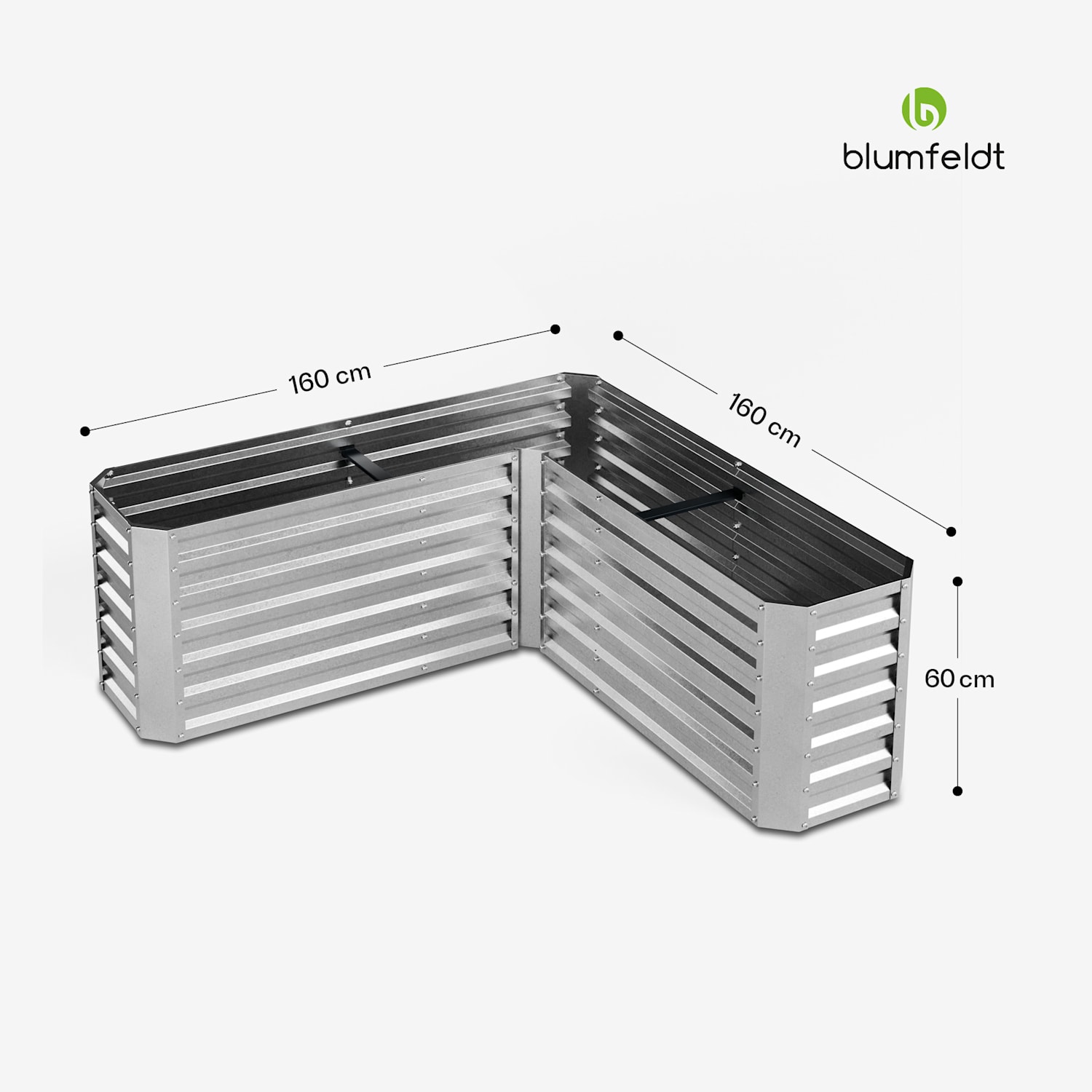 Potager surélevé High Grow | 2 niveaux | résistant aux intempéries | inoxydable | robuste | 742 L Argent