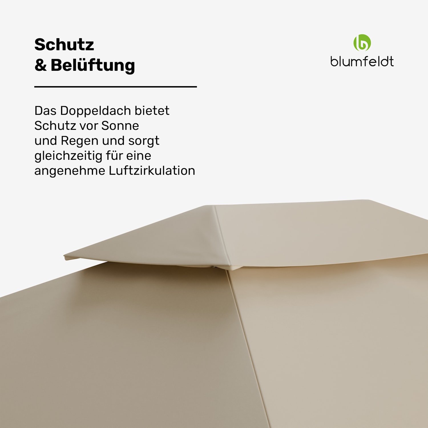 Grandezza Cortina Gartenpavillon 3x4 m | wetterbeständig | pulverbeschichtet | seitliche Rollläden 3 x 4 m | Beige