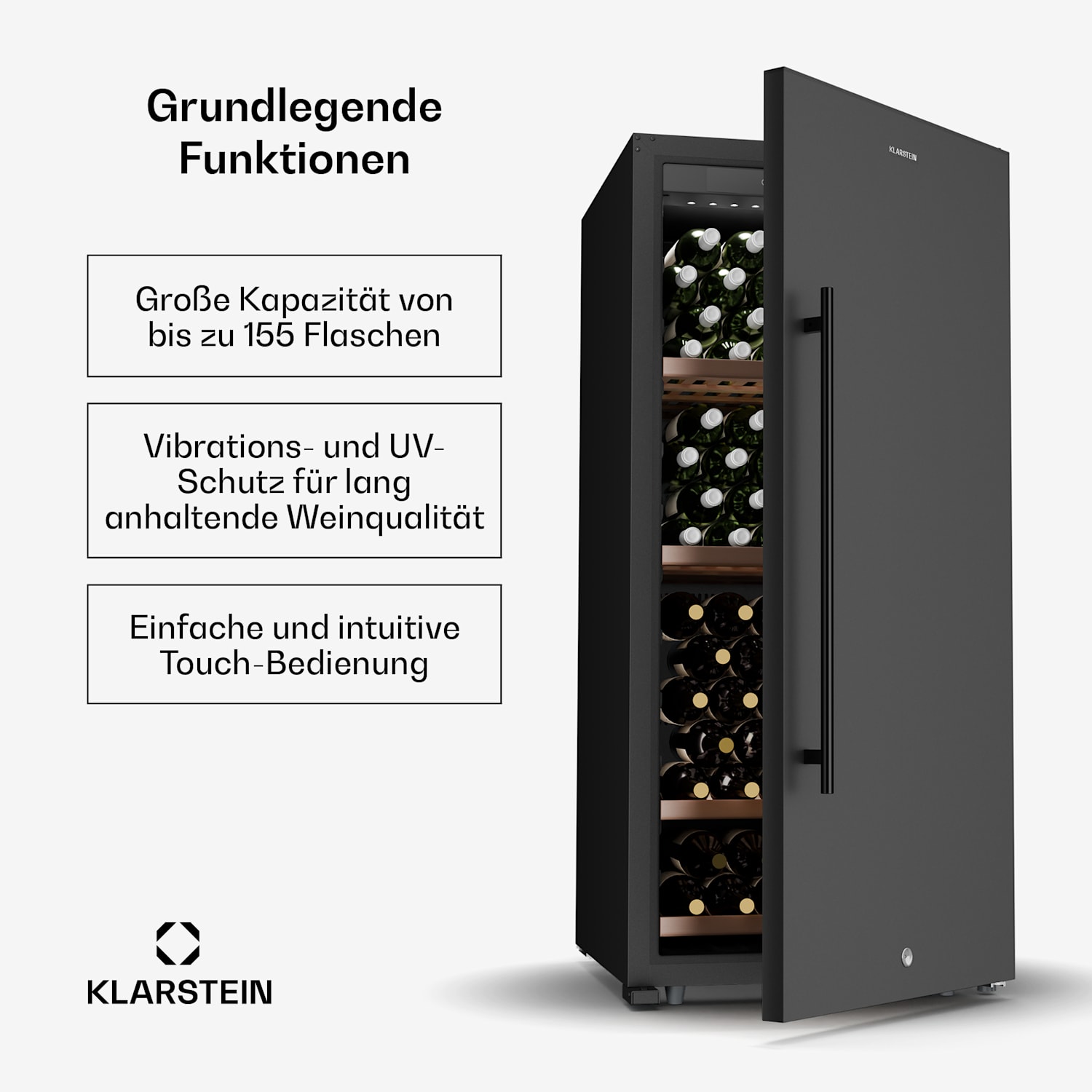 Weinkühlschrank CellarMax | 155 Flaschen | Kompressor | Energieeffizienz E 155 Flaschen