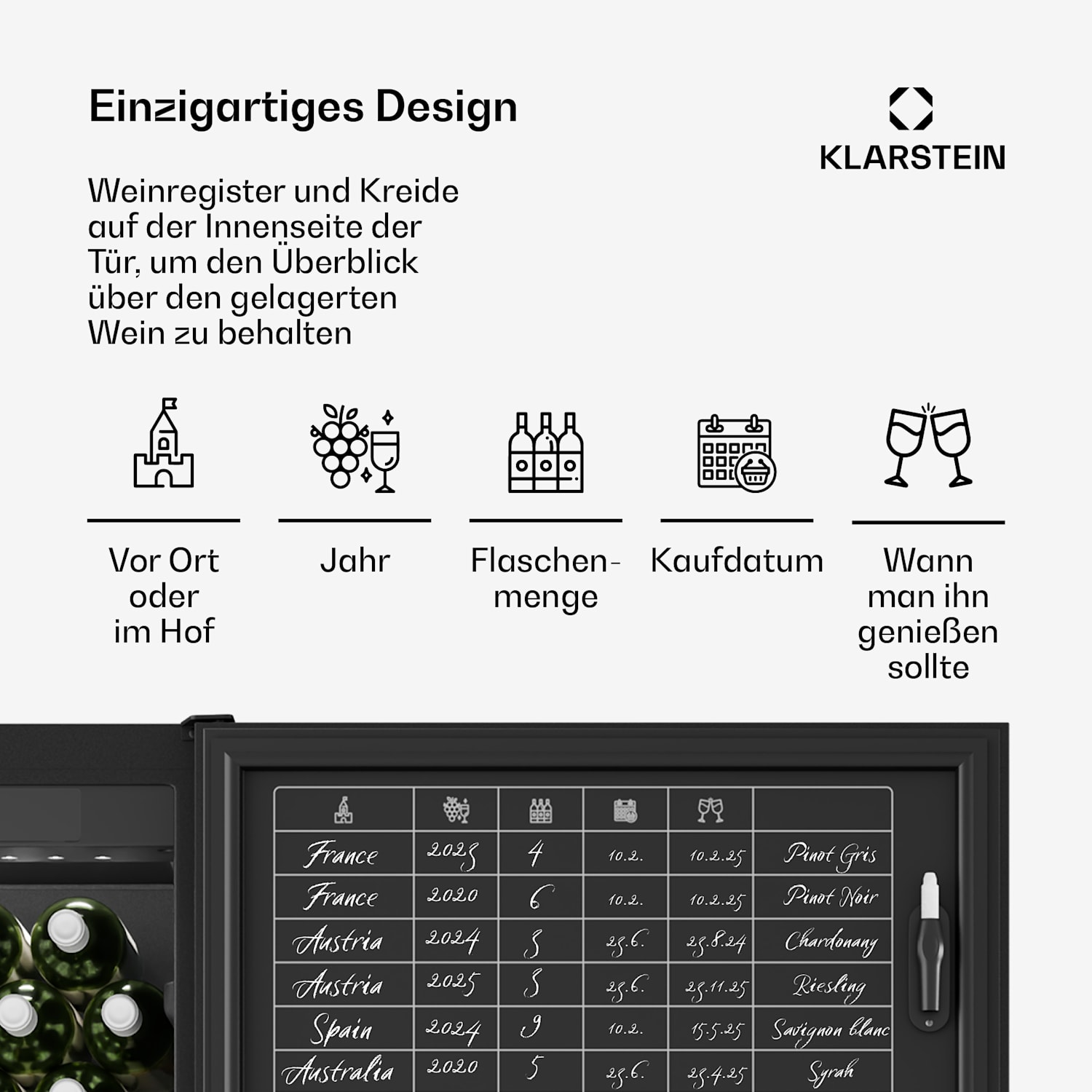 Weinkühlschrank CellarMax | 155 Flaschen | Kompressor | Energieeffizienz E 155 Flaschen