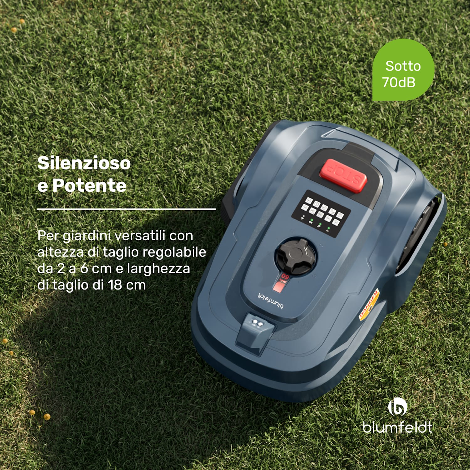 GrassConnect - Robot tosaerba | Cura del prato fino a 1.000 m² | Controllo tramite app 