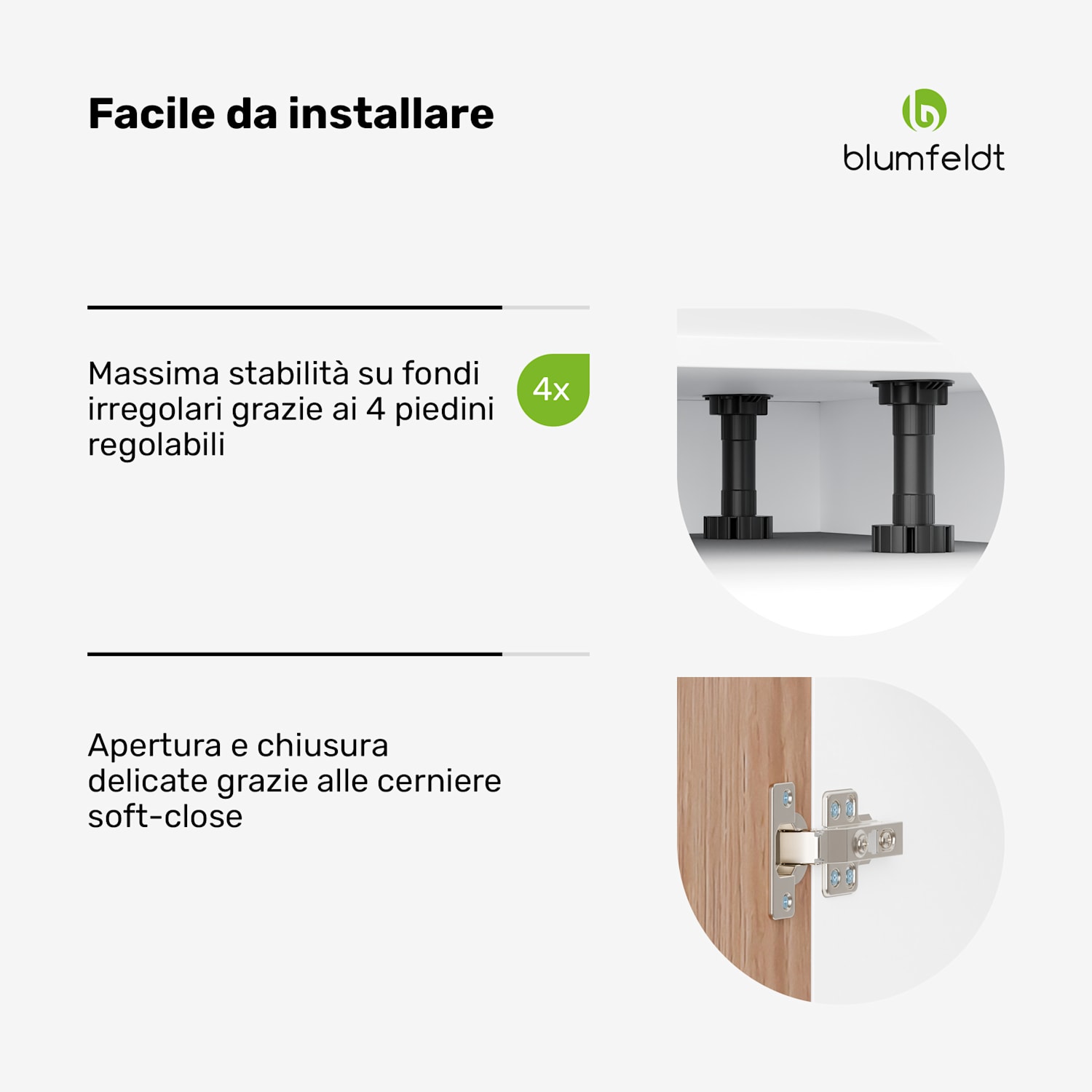 WoodVista Cassettiera | Piano di lavoro in MDF robusto | Cerniere Soft-Close | Maniglie in alluminio Cassettiera | Bianco / Rovere