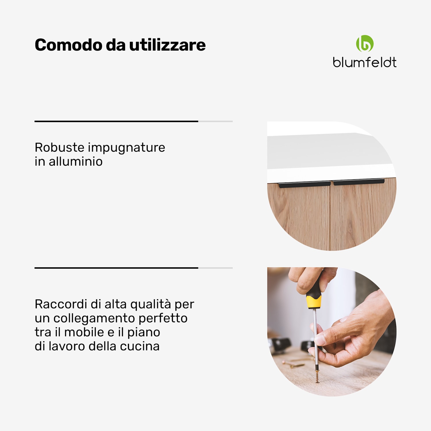 WoodVista Cassettiera | Piano di lavoro in MDF robusto | Cerniere Soft-Close | Maniglie in alluminio Cassettiera | Bianco / Rovere