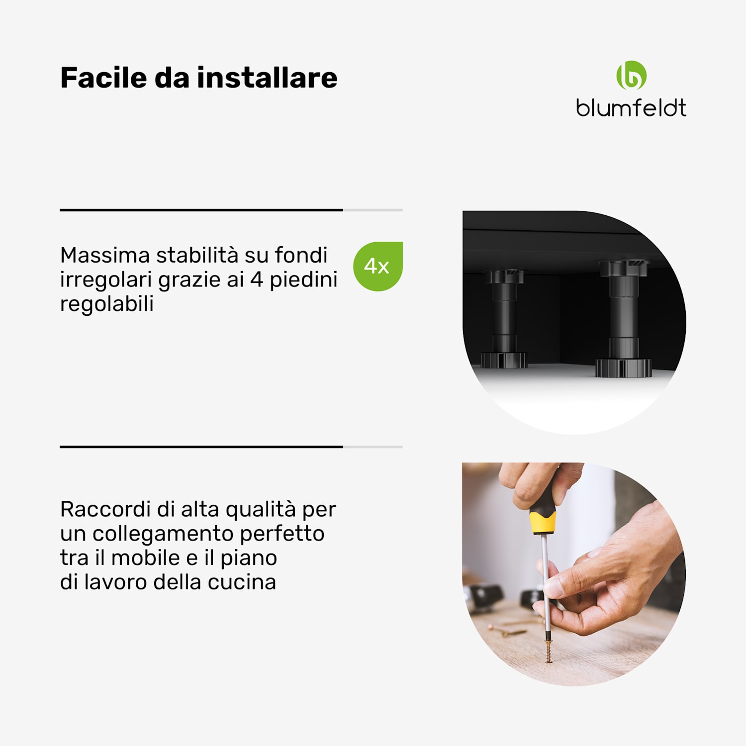 WoodVista - Armadio | Stabile piano di lavoro in MDF | Materiali sostenibili | Montaggio semplice Mobile per forno da incasso | Noce/Nero