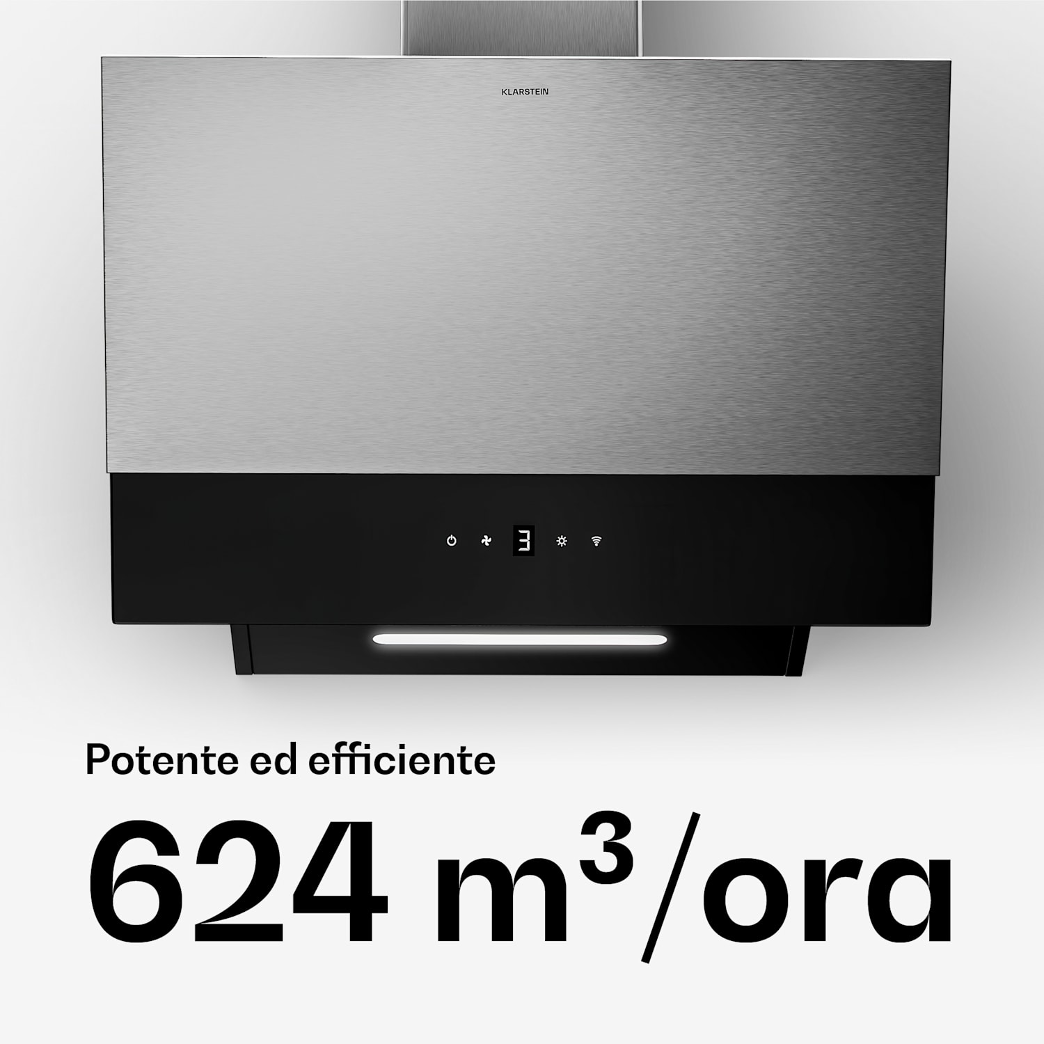 Verosteel - Cappa aspirante | Elegante, minimalista, potente | Classe energetica A | 624 m³/ora | 60 cm 60 cm