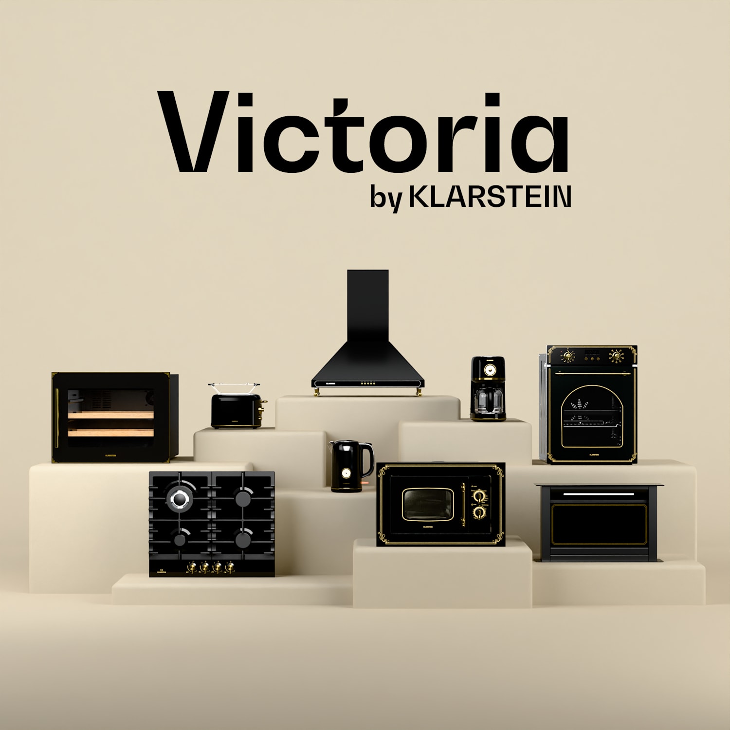 Victoria Ausfahrbare Dunstabzugshaube Elegant, Retro-inspiriert, Zeitlos EEC A++ 358,54 m³/h 60 cm Schwarz