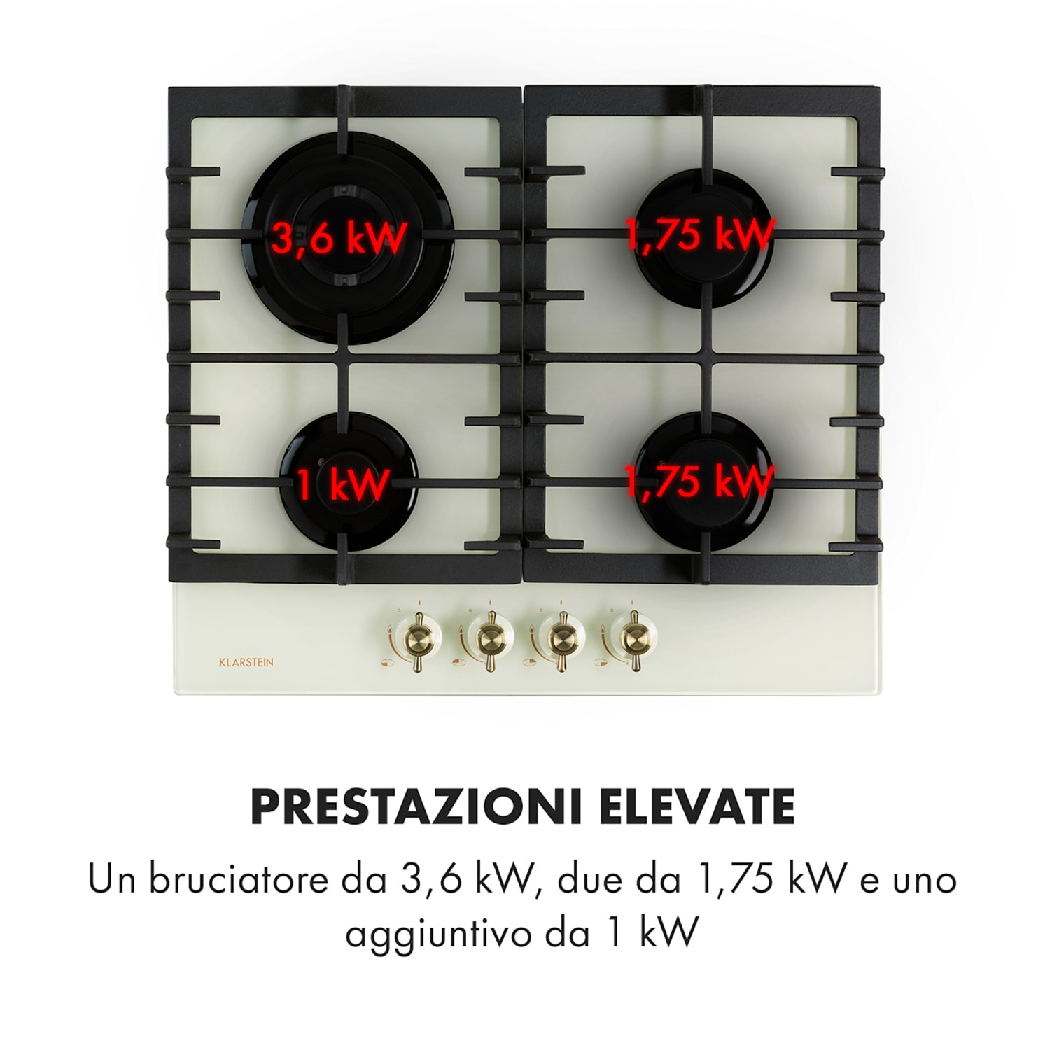 Victoria 60 Duo Set Gas | Piano cottura a gas | Cappa aspirante Gas da 60 cm | Crema vintage