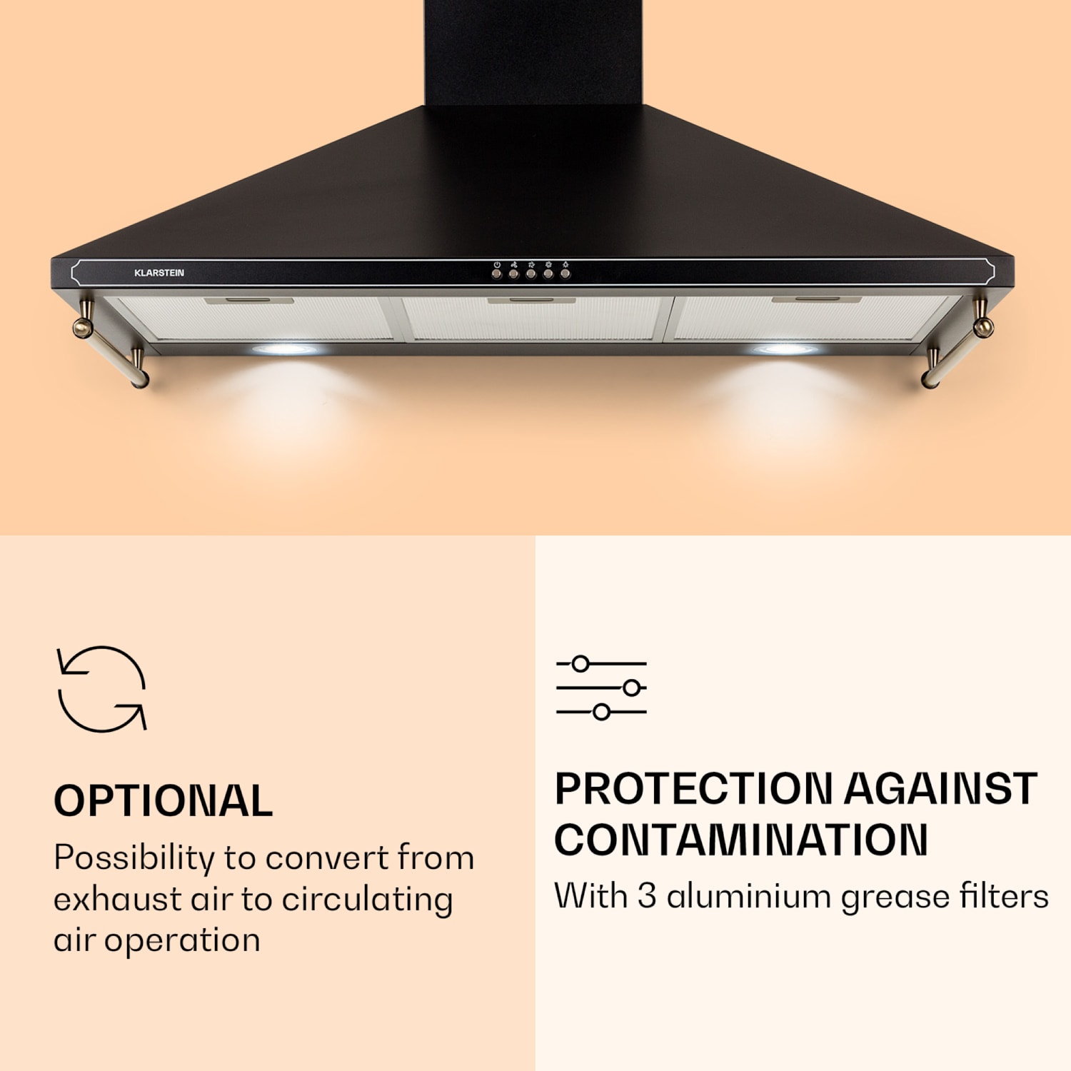 Victoria 90 Duo Set induction | 90 cm | induction hob | extractor hood  90 cm Induction | Black