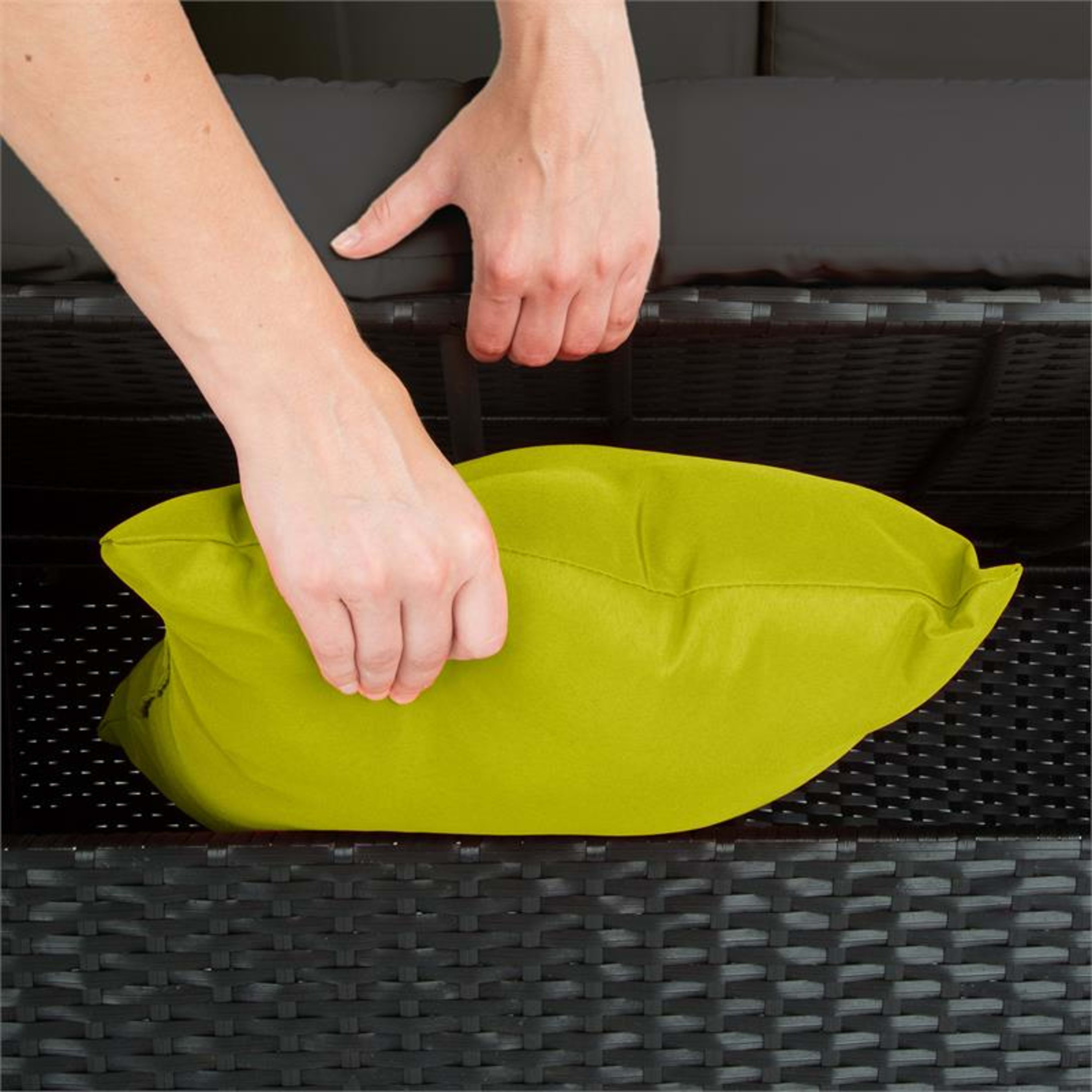Verona Salottino Da Giardino 4 Pezzi Nero/Grigio/Verde Nero/grigio/verde