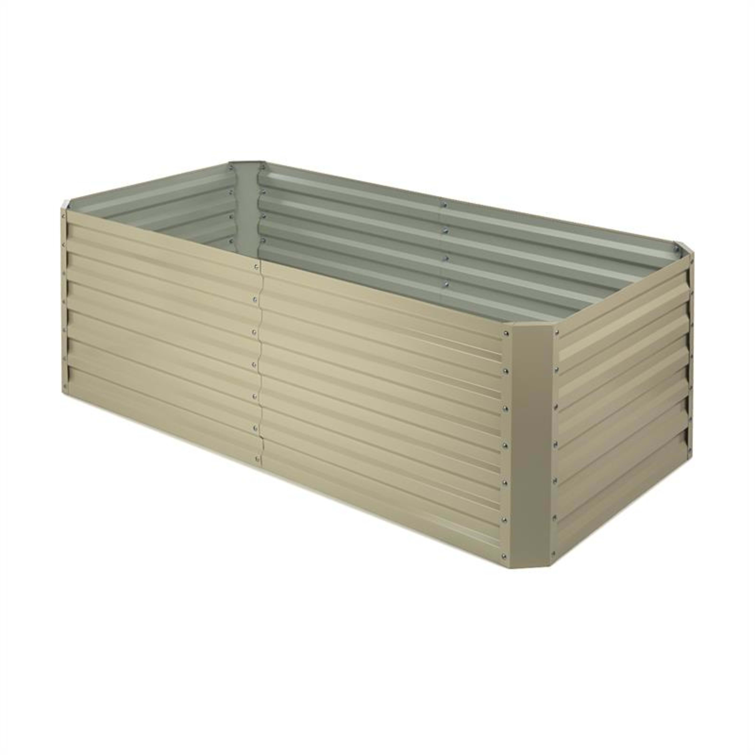 High Grow Straight Aiuole Rialzata 180x60x90cm 970l Acciaio zincato beige 180 x 90 x 60 cm | Crema