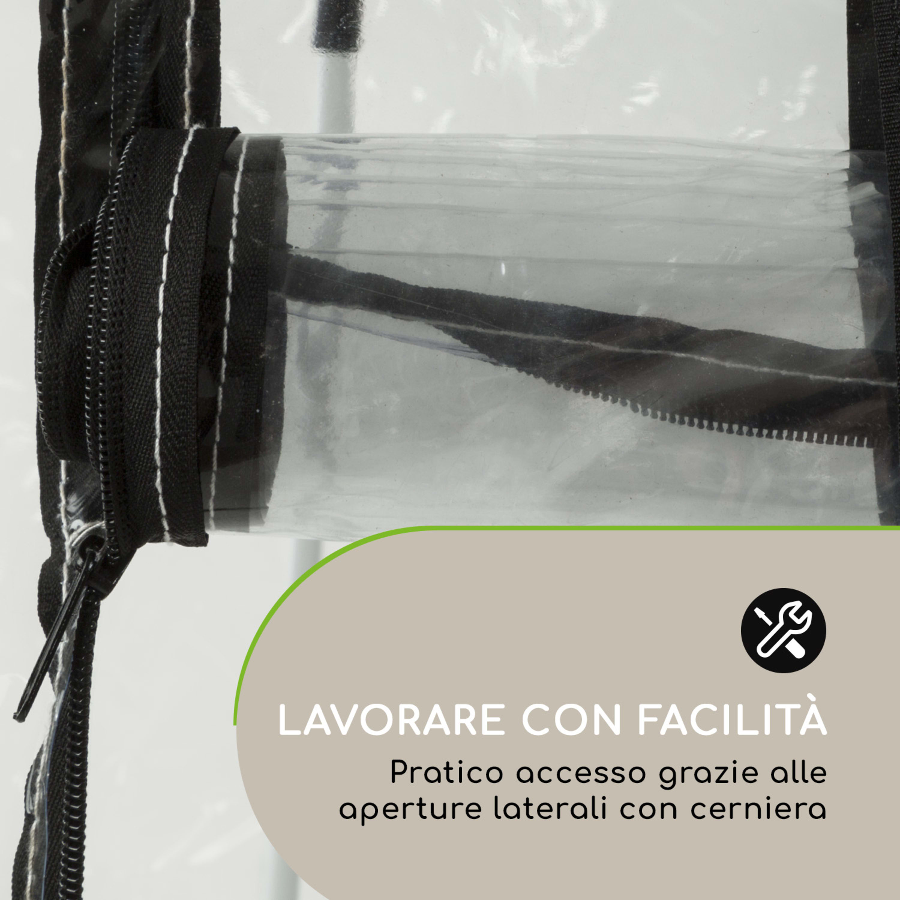 High Grow Top 200 Copertura per Aiuola 200x80x100cm Tubo d'Acciaio PVC 200 cm