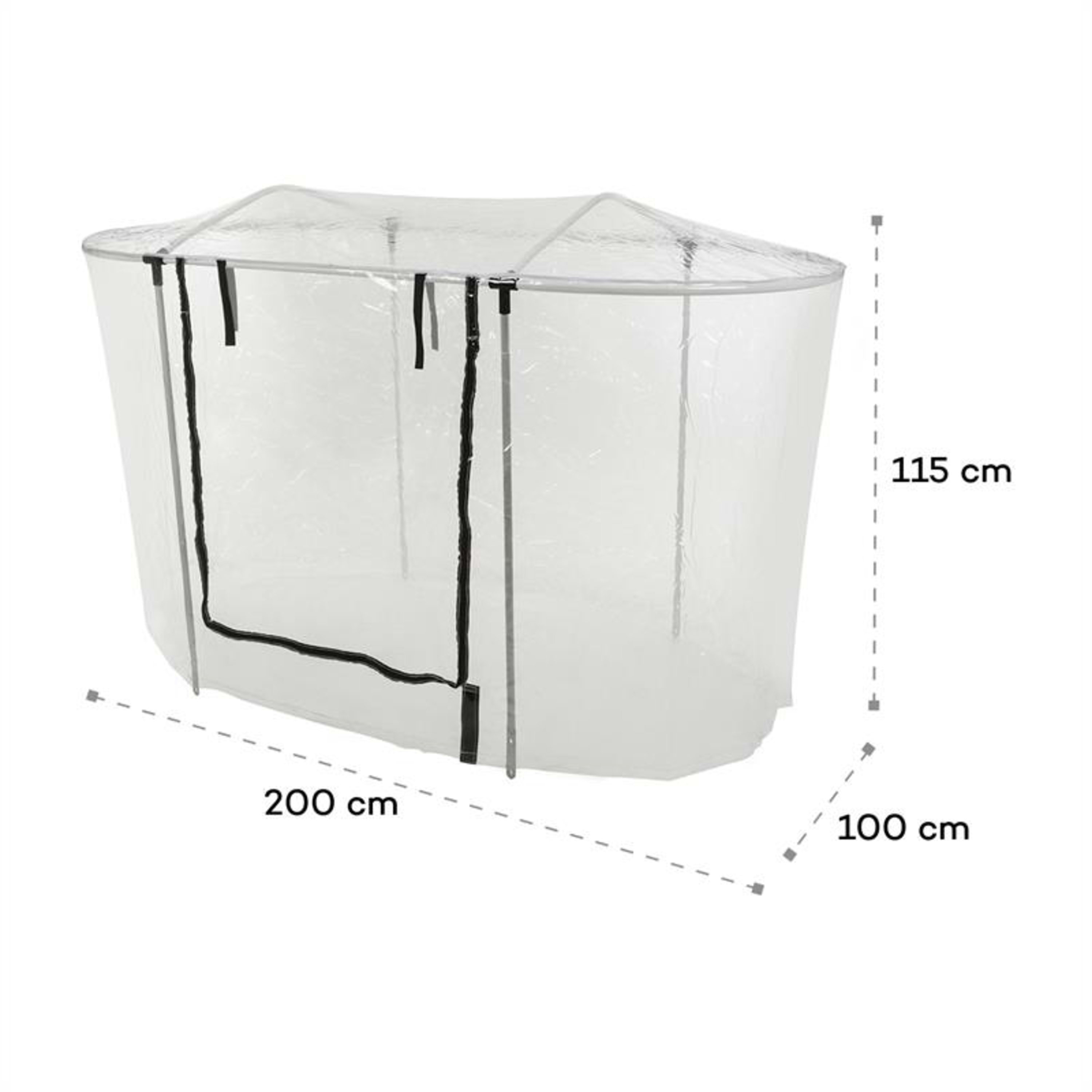 High Grow Top 200 Copertura per Aiuola 200x80x100cm Tubo d'Acciaio PVC 200 cm