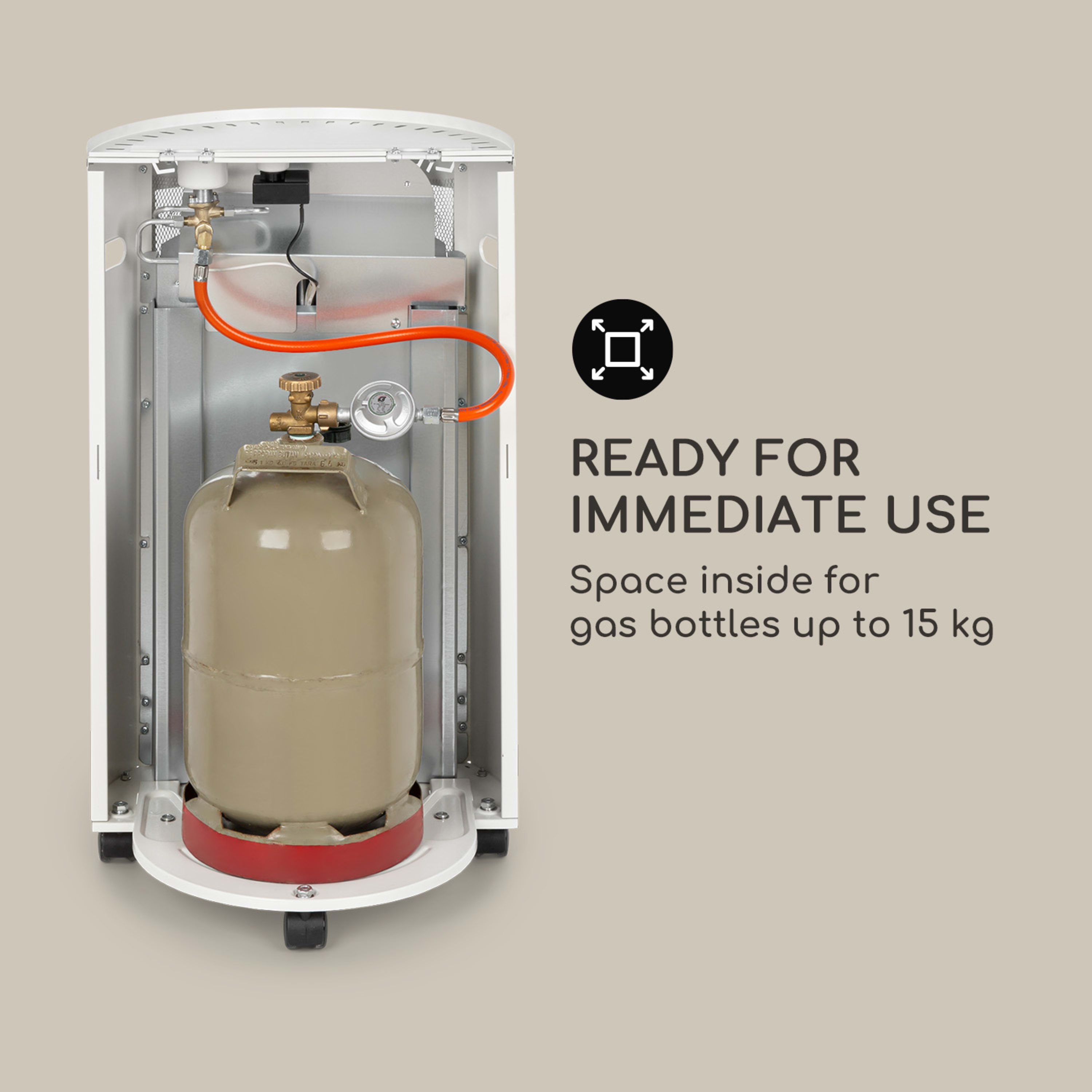 Stufa a gas Bonaparte Fire 4200W elettr. Accensione Ruote Sistema ODS 