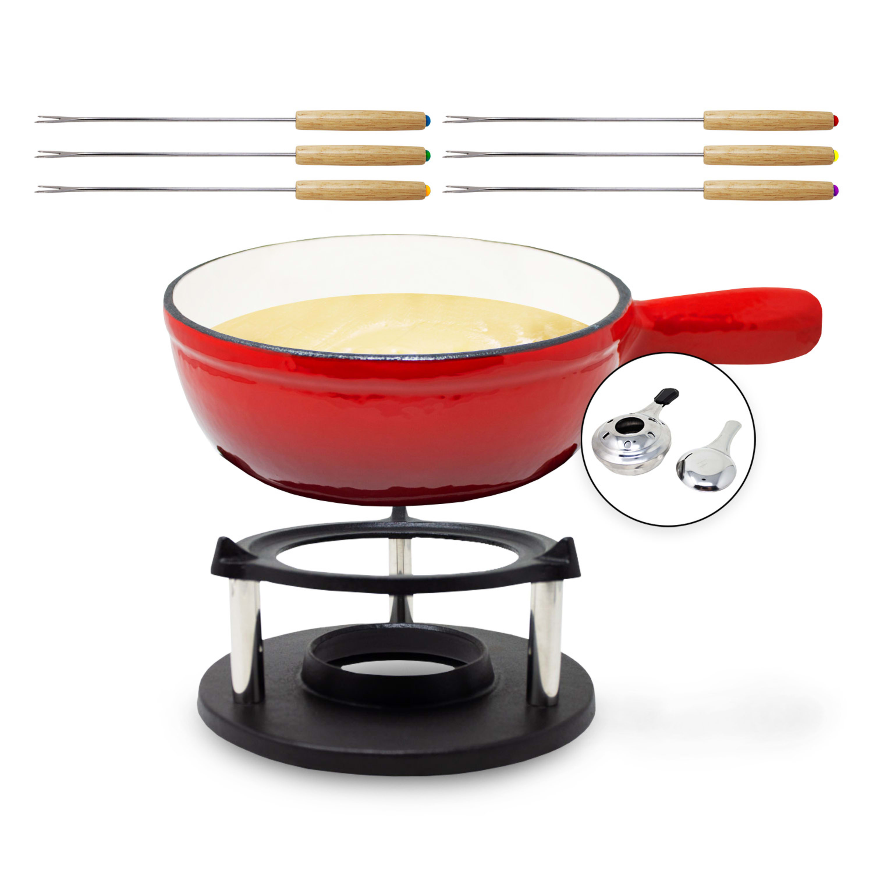 Queimador Holsten Fondue 6 Forquilhas 1,5 L Ferro fundido 