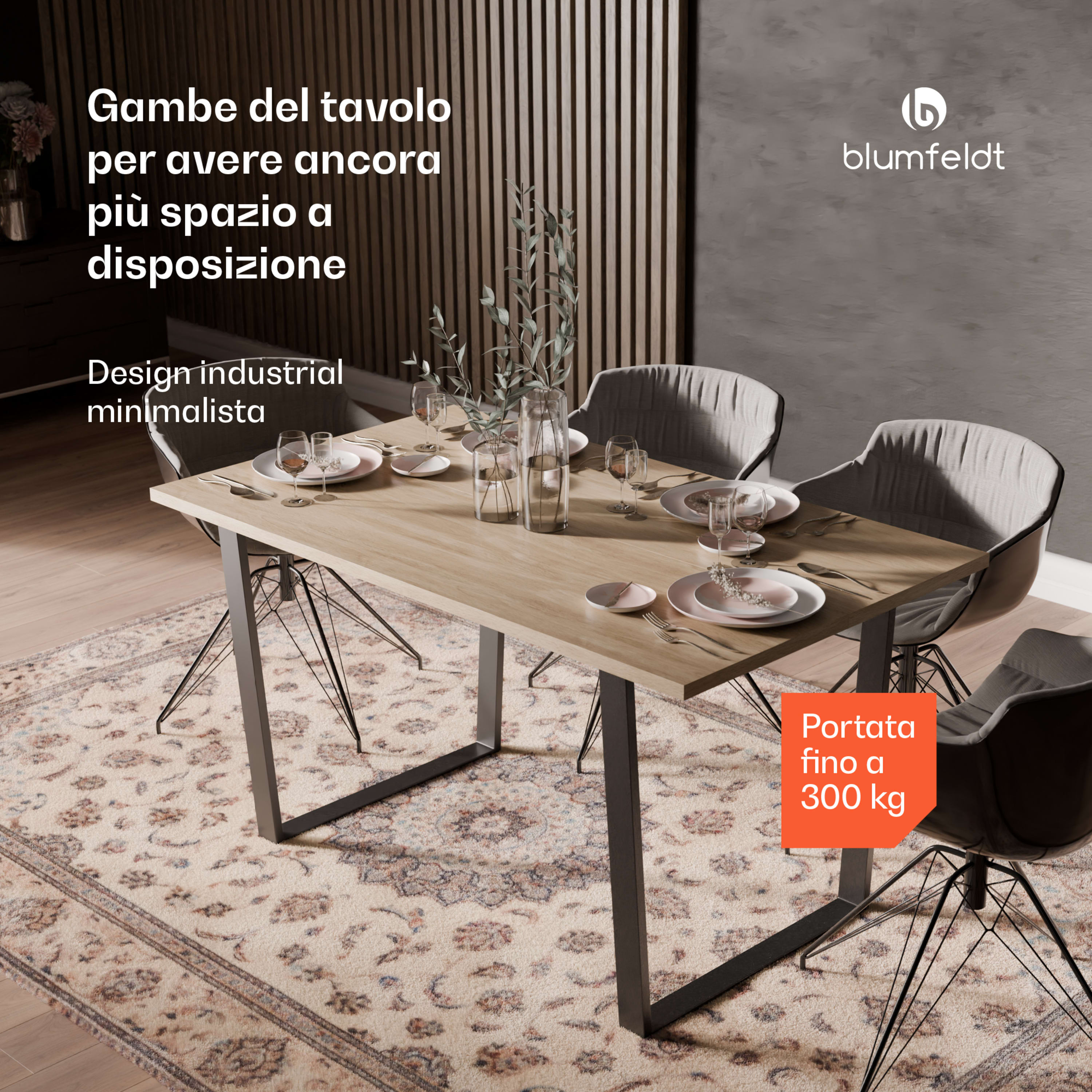 Ayr Table Legs | Gambe da tavolo, 72 x 72 cm | Metallo 82x72