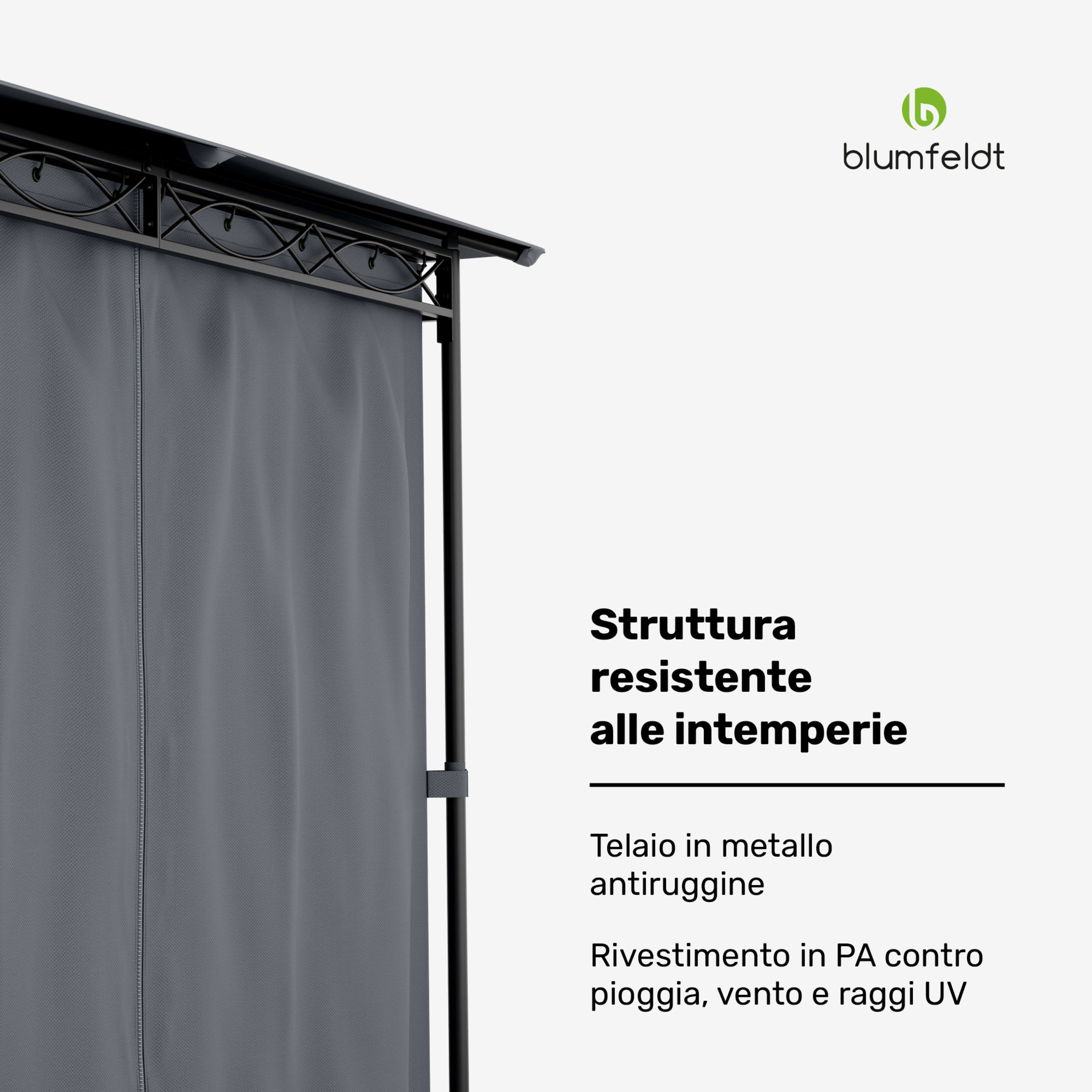 Mondo gazebo da giardino tendone per feste acciaio poliestere grigio scuro 3 x 3 m | Grigio Scuro