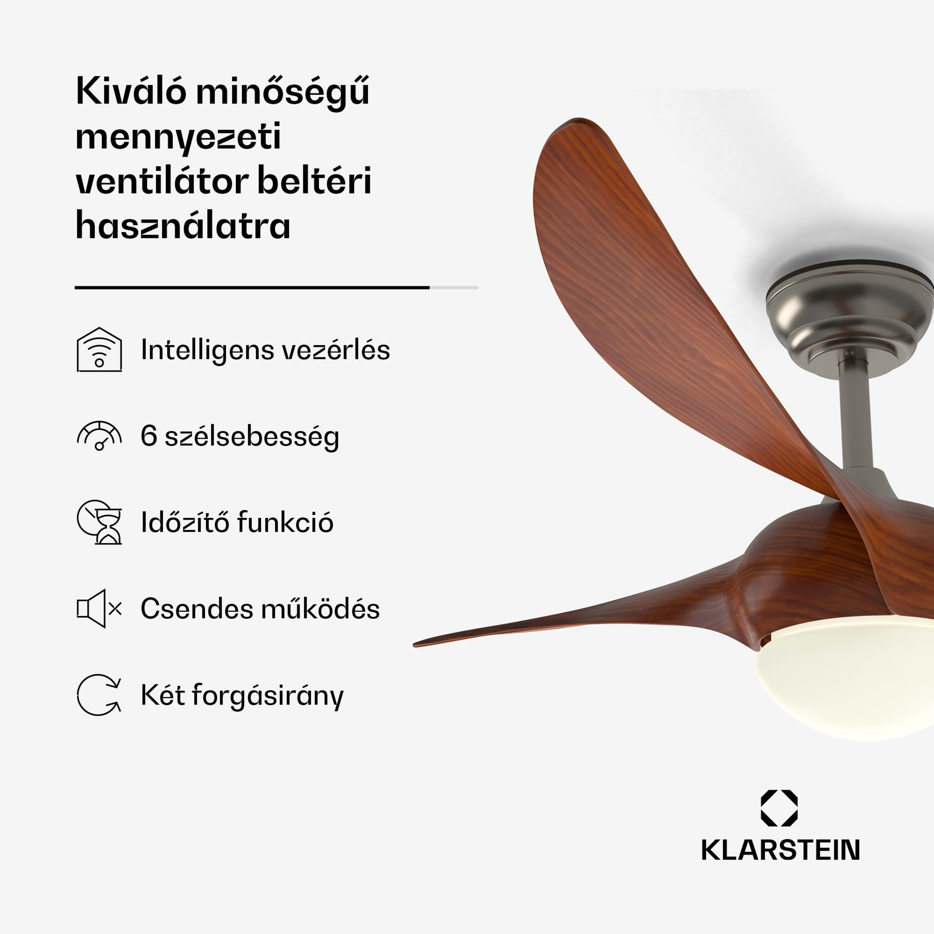 KLARSTEIN MONTEVERDE SMART MENNYEZETI VENTILÁTOR (DIÓFA)