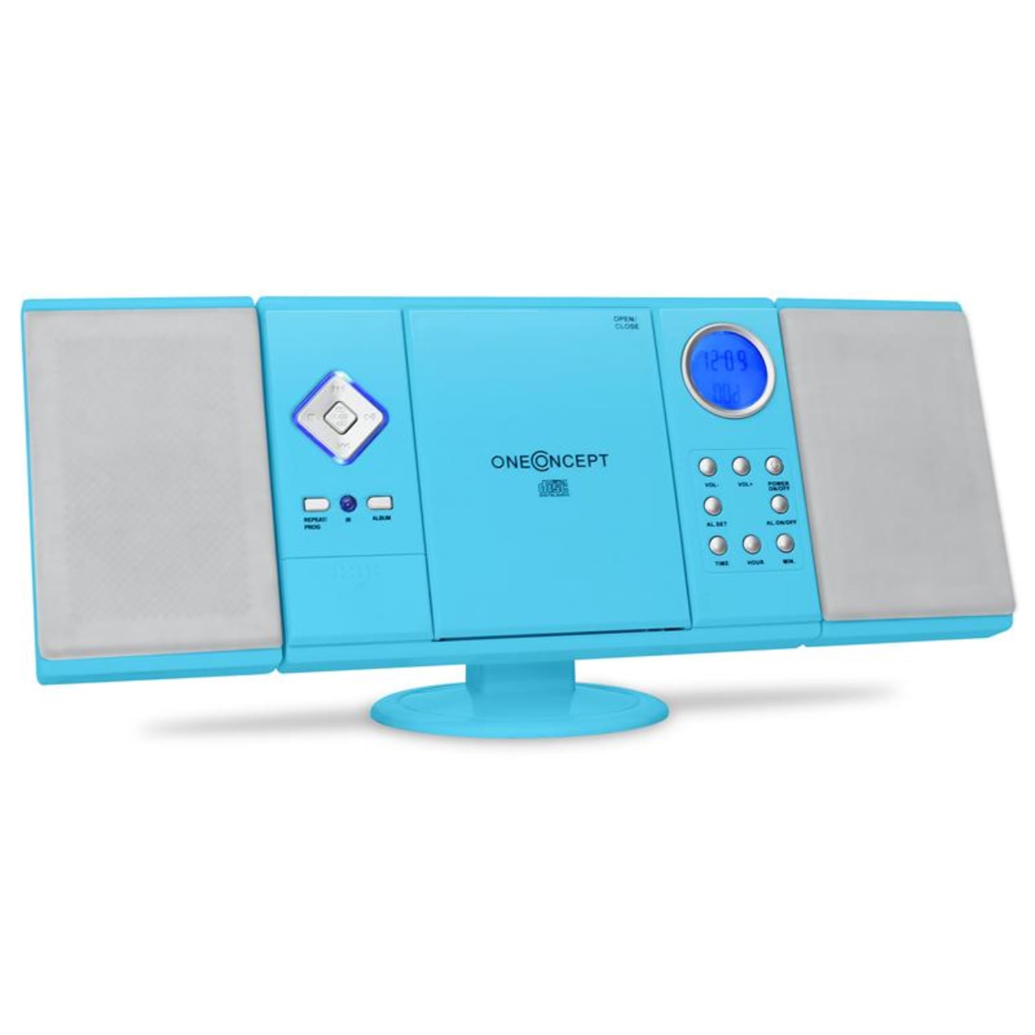V-12 stereo systém, MP3 CD, USB, SD, AUX, modrý