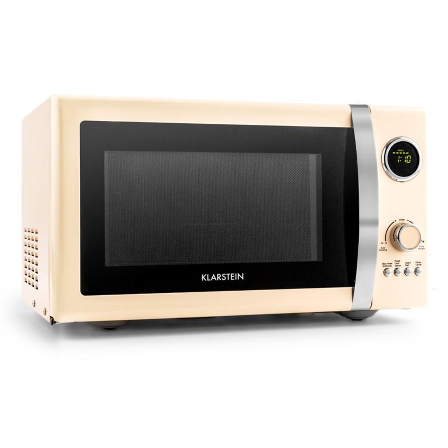 Fine Dinesty 2in1-Mikrowellen-Ofen Retro 23L 1000W 12 Programme creme