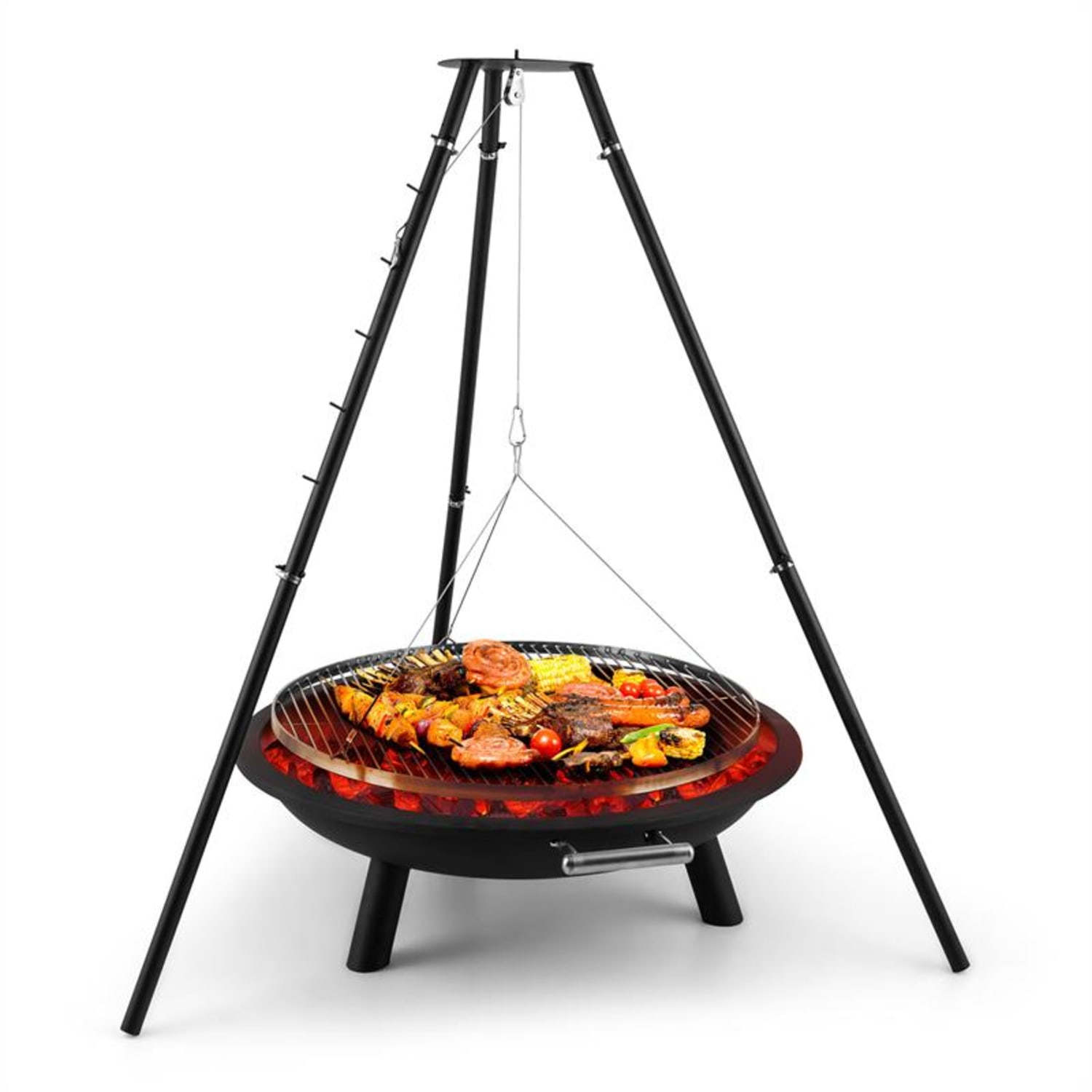 Arco Trino Schwenkgrill Feuerschale BBQ Dreibein Edelstahl