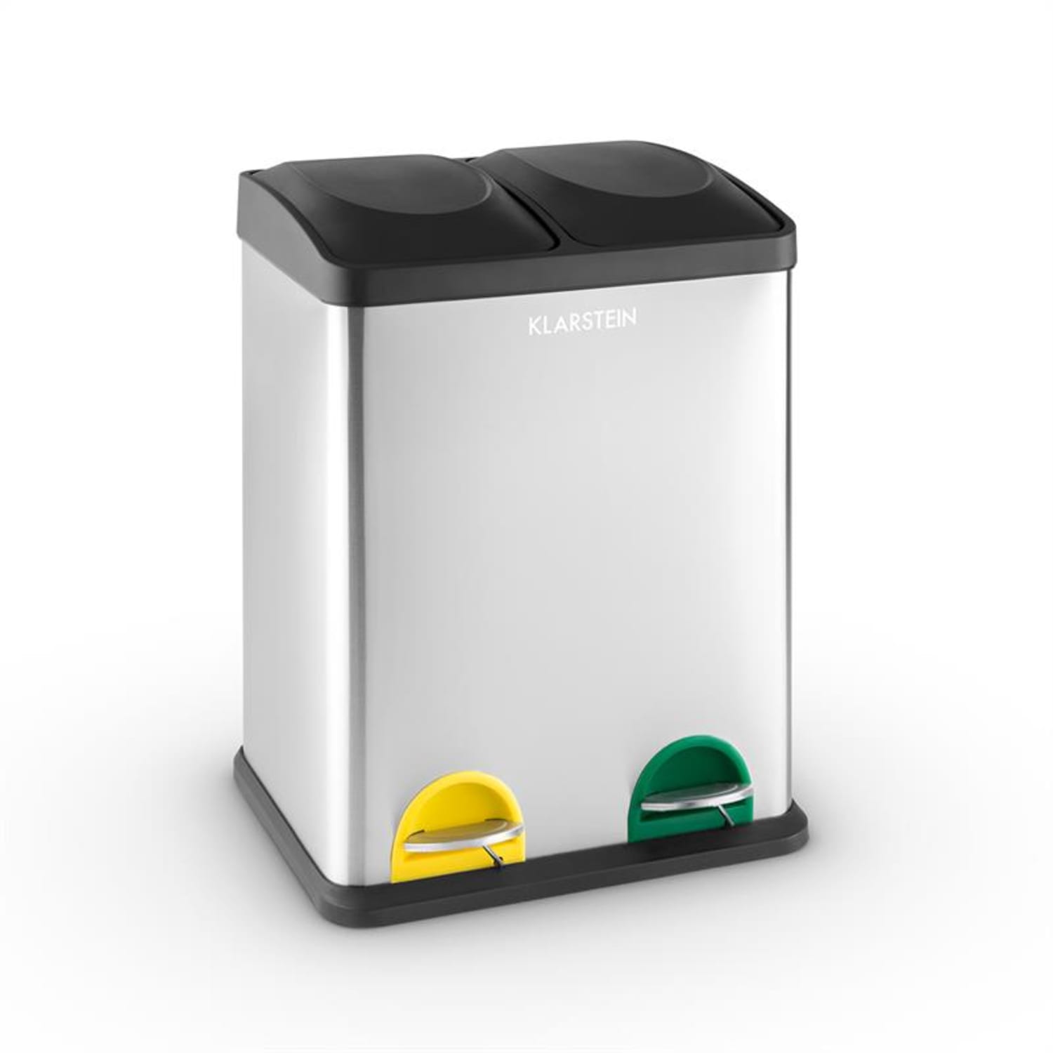 Ecosystème 2x18 Poubelle à pédale inox 36L recyclage écologie