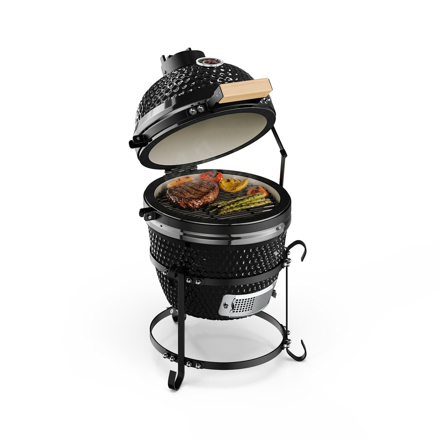 2 Termometri Da Barbecue 300°C In Acciaio Inox - Per Affumicatori E Griglie