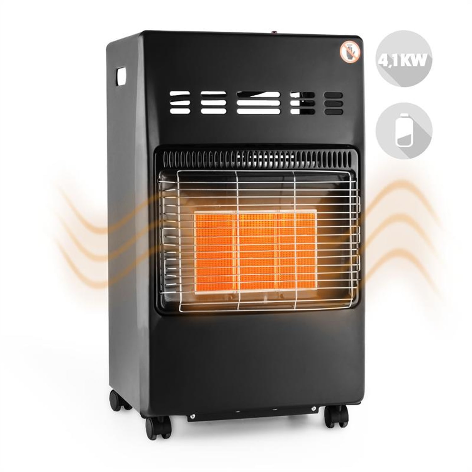 Kamtschatka Gasheizofen Gasheizer Keramikbrenner Infrarot 4,1kW schwarz