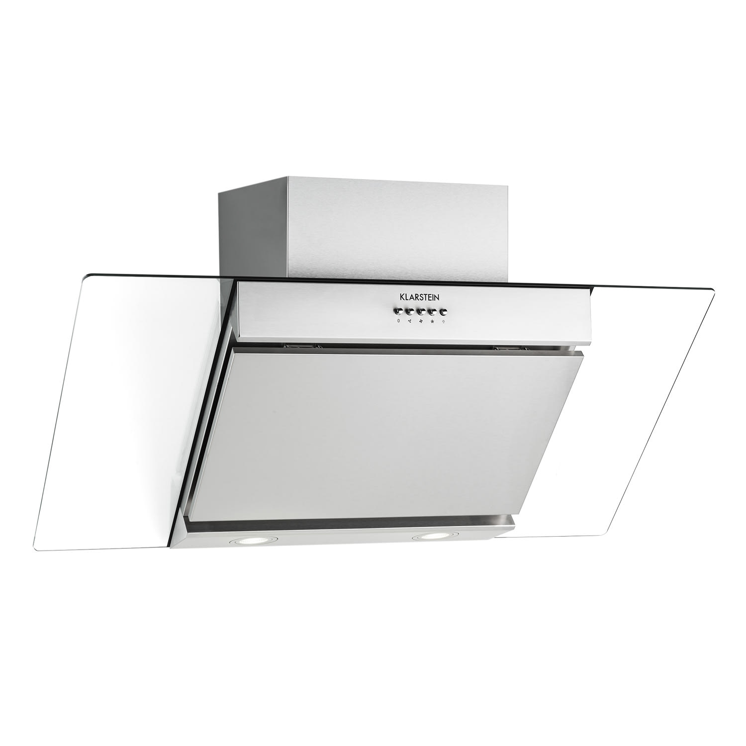 Klarstein Zola 90 Dunstabzugshaube 210 W 607m³/h 2-teiliger Kamin 304er Edelstahl