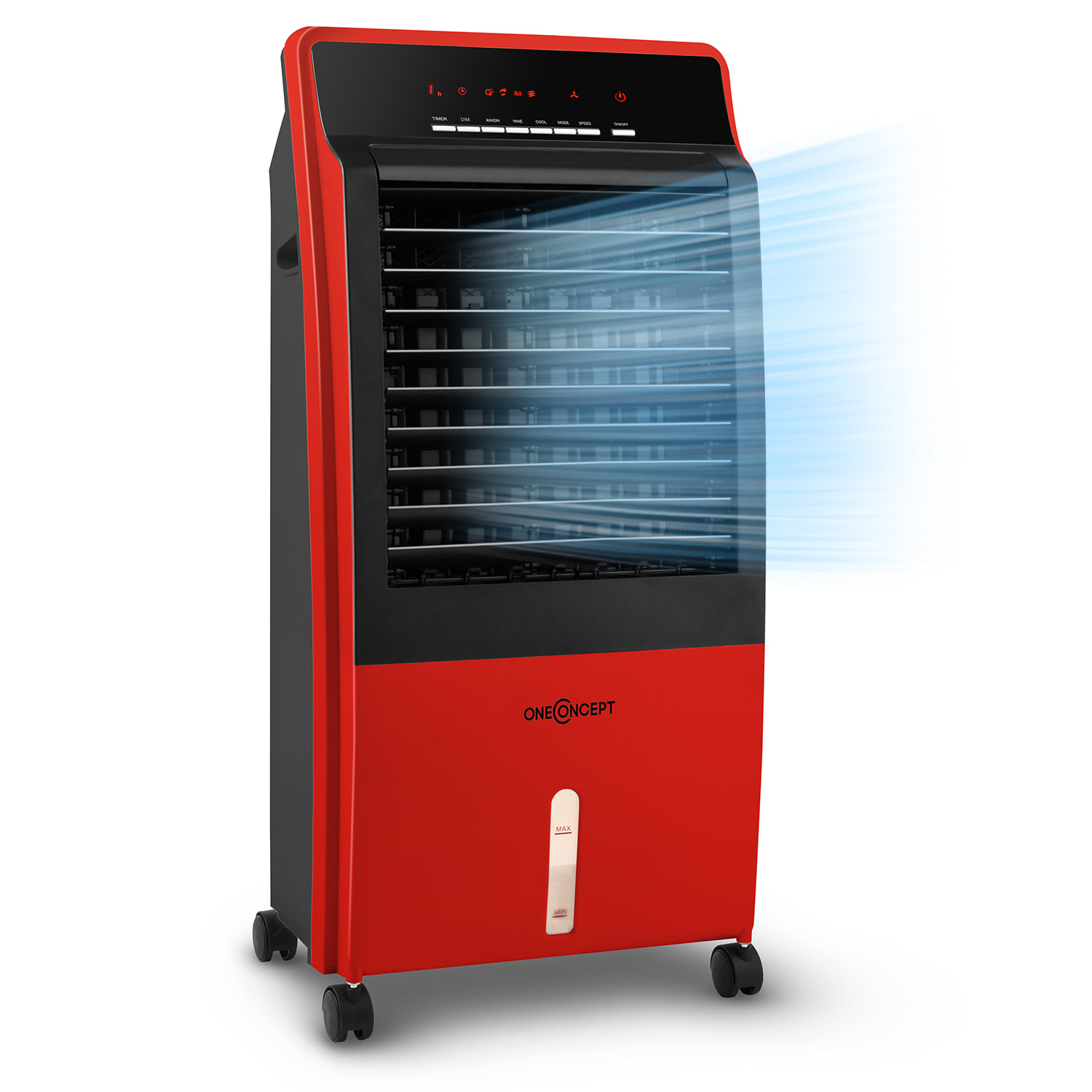 CTR 1 Climatizador evaporativo 4 en 1 con ventilador 65 W Mando a distancia Portátil Rojo