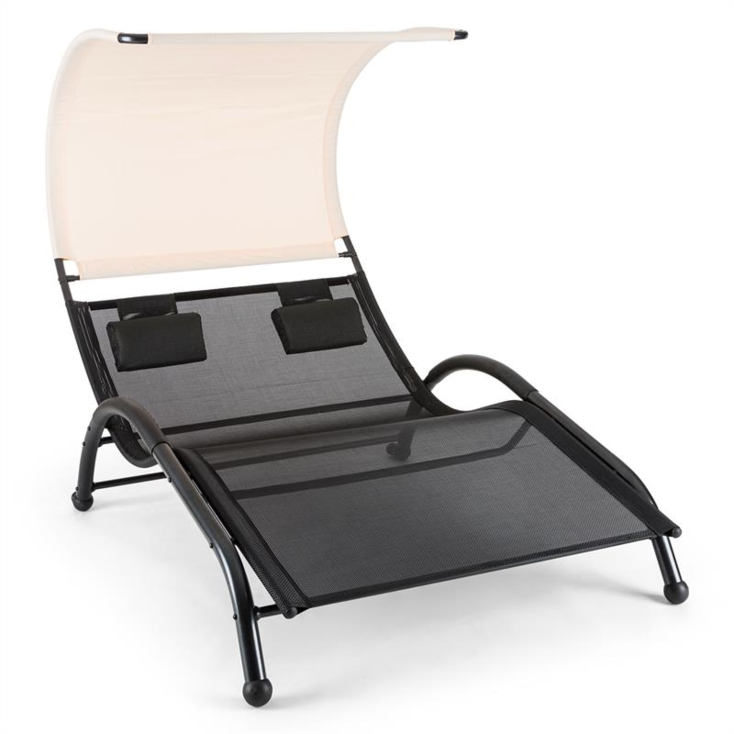 Dandyland Doppel-Sonnenliege 130x200 cm Sonnendach Polyester beige