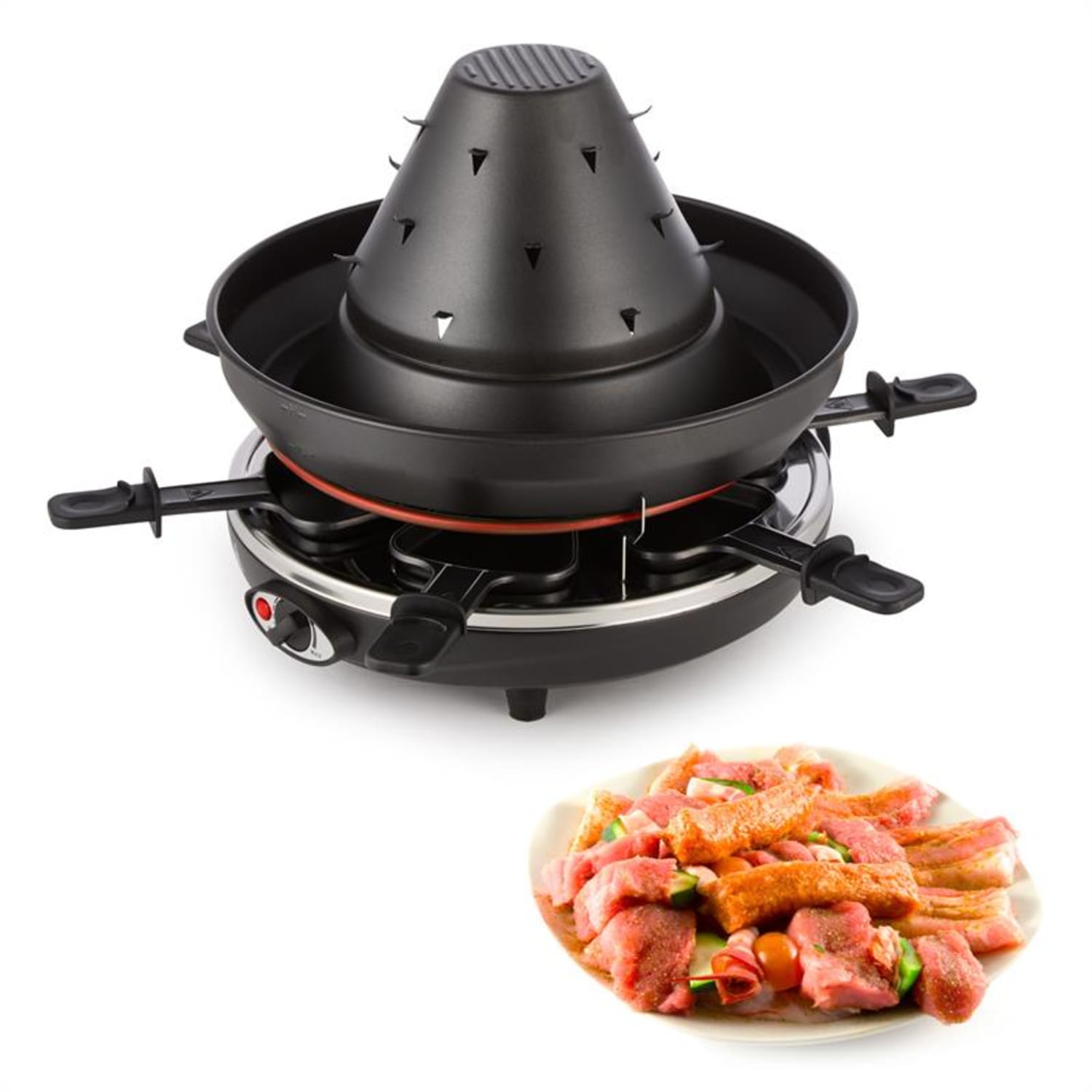 Taste Volcano, tatarski roštilj, raclettegrill, 1500 W, 6 osoba, crni