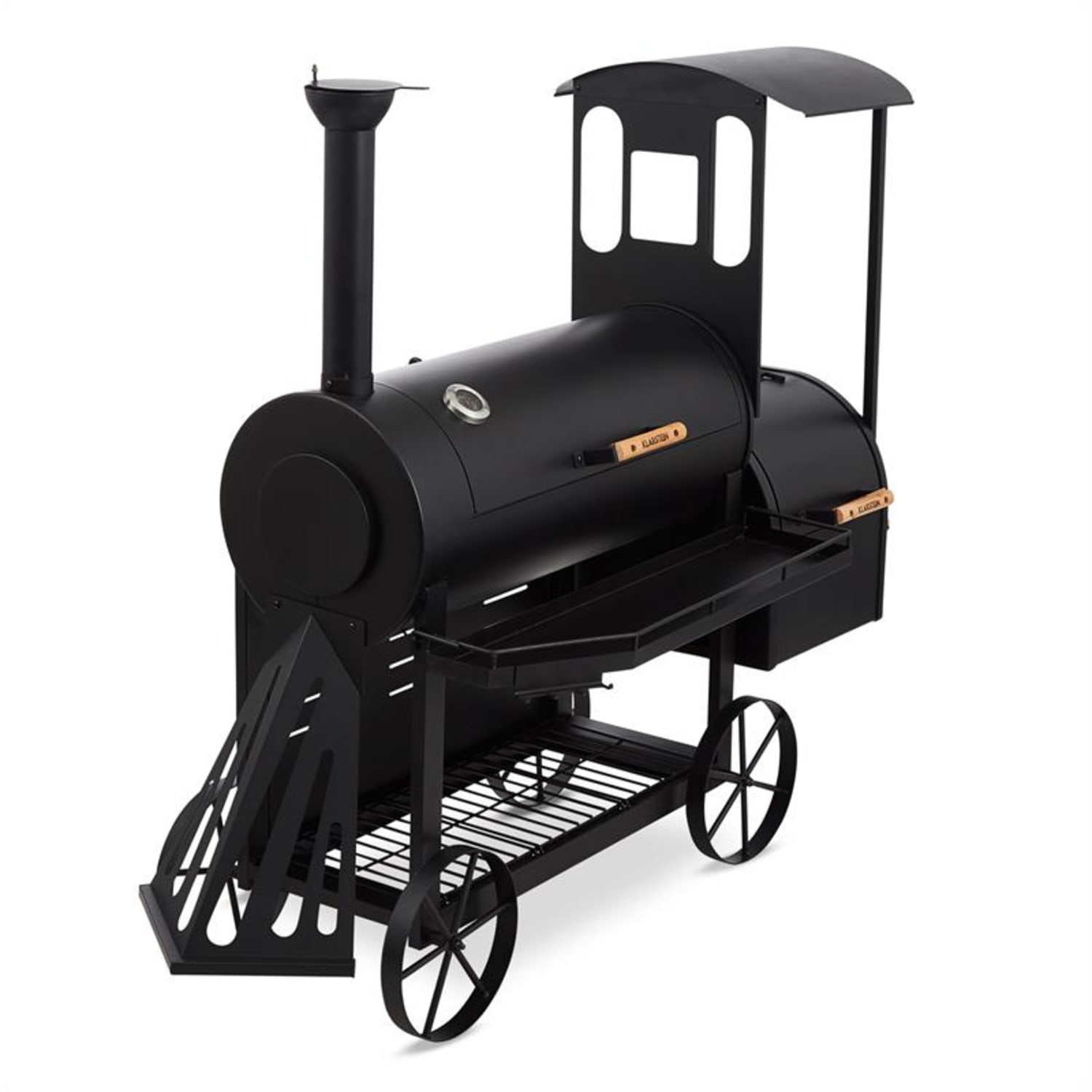 Dampflok Smoker Grill à charbon fumoir sur roues cuve acier 3mm
