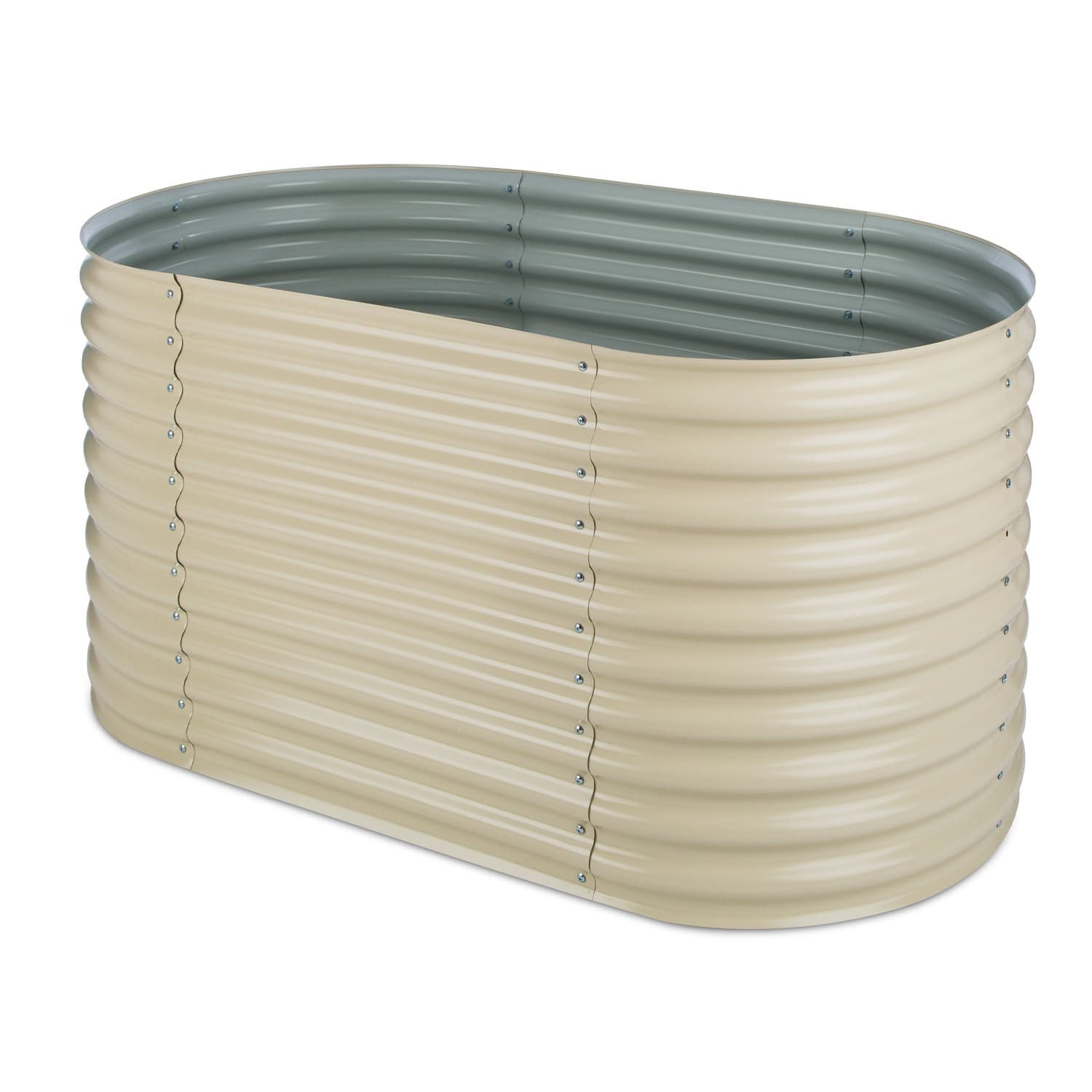 High Grow Upphöjd bädd Trädgårdsbädd 1,6m Zink-Aluminium Beige