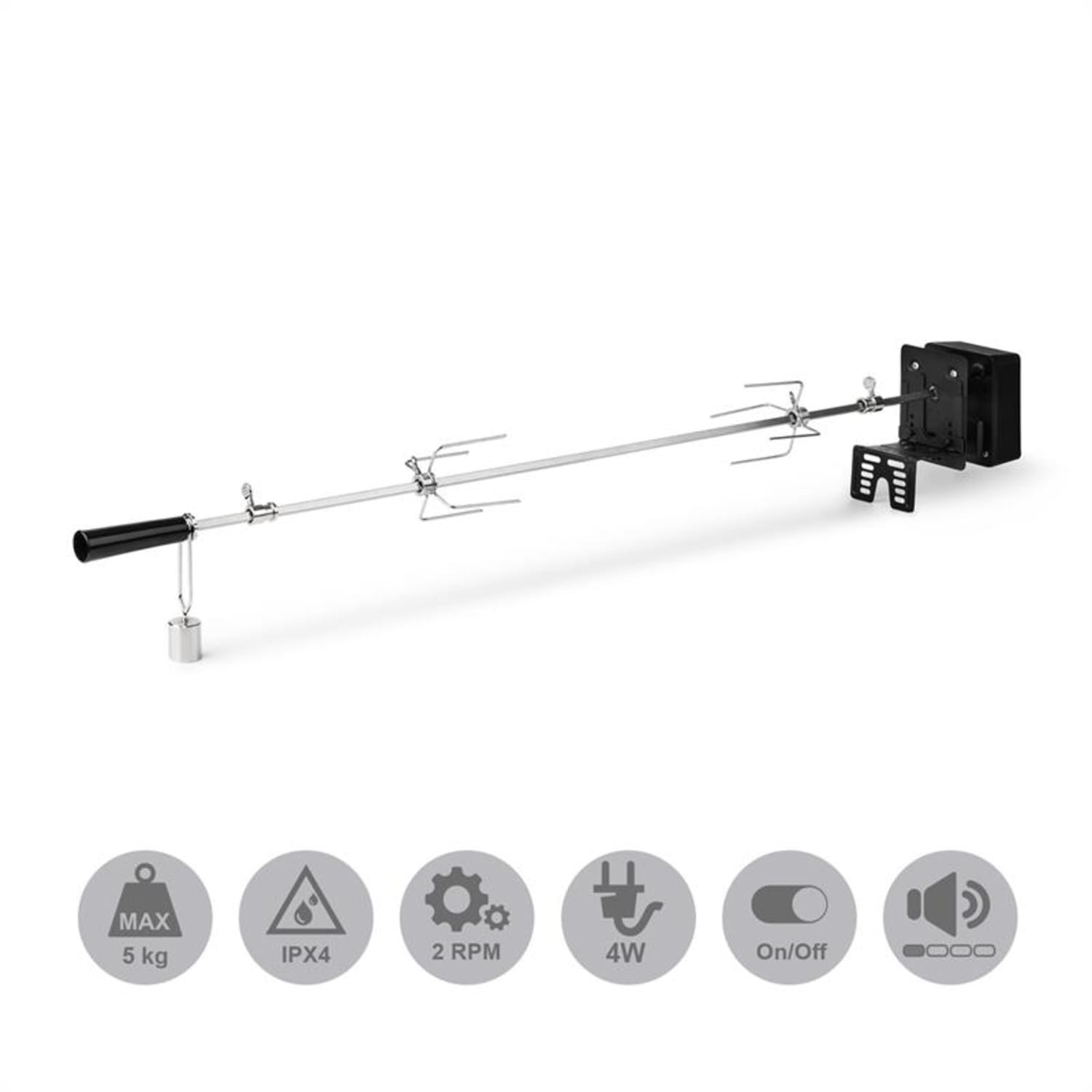 van Helsing Elektrischer Grillspieß Rotisserie Grillzubehör 4 W max. 5 kg Edelstahl