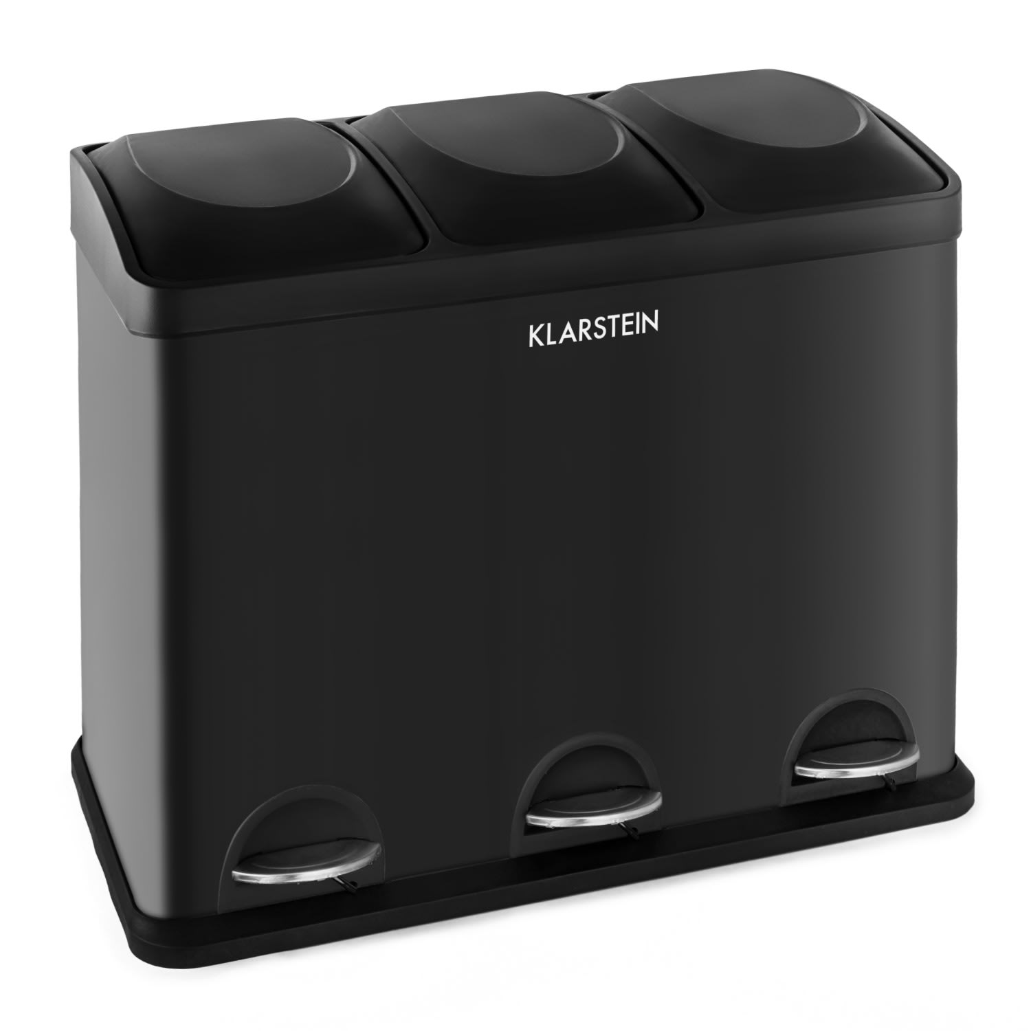 Ökosystem Mülleimer Treteimer Mülltrenner 45L (3x15 L) schwarz