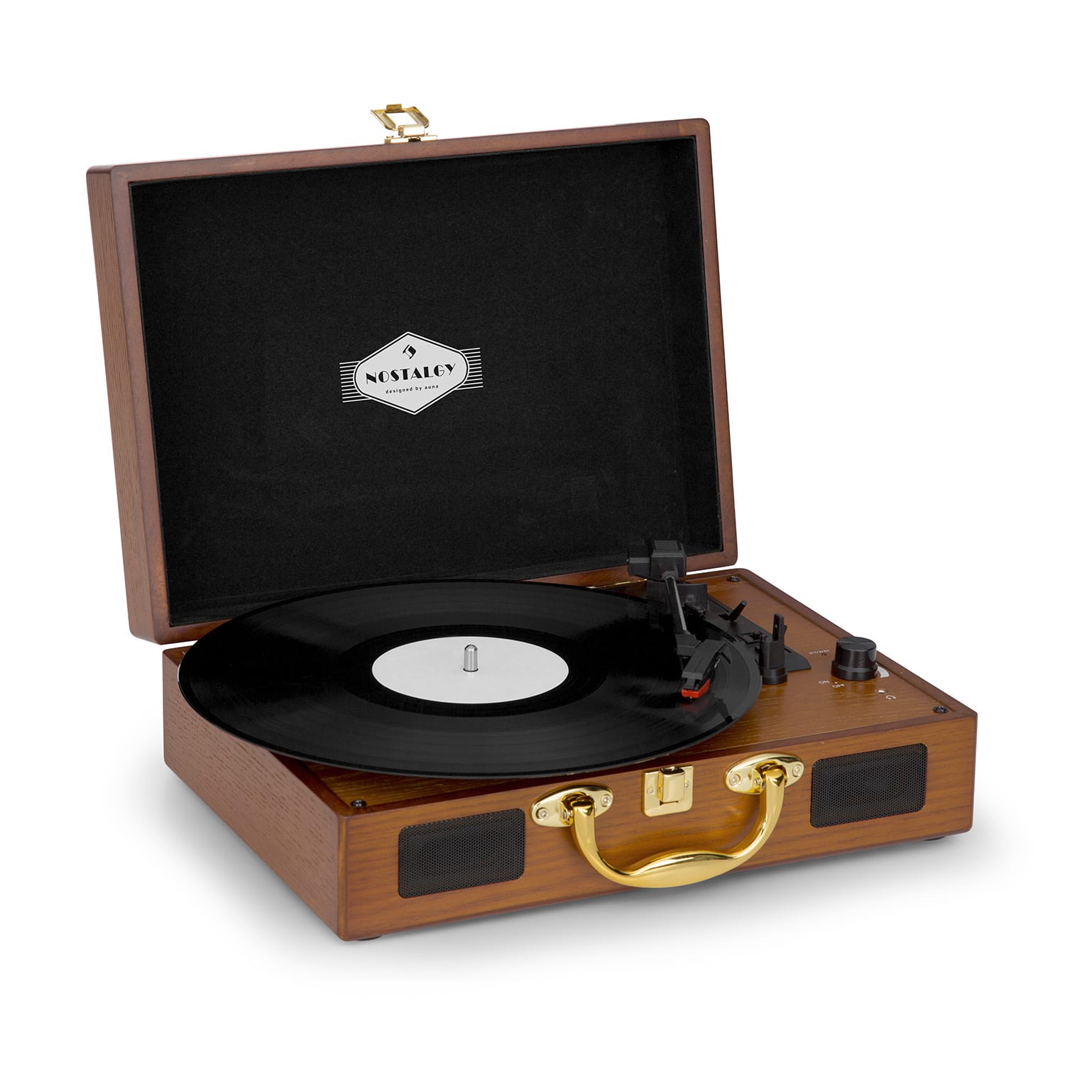 Nostalgy by auna Peggy Sue retro gramofón platne USB AUX vzhľad dreva/zlatá