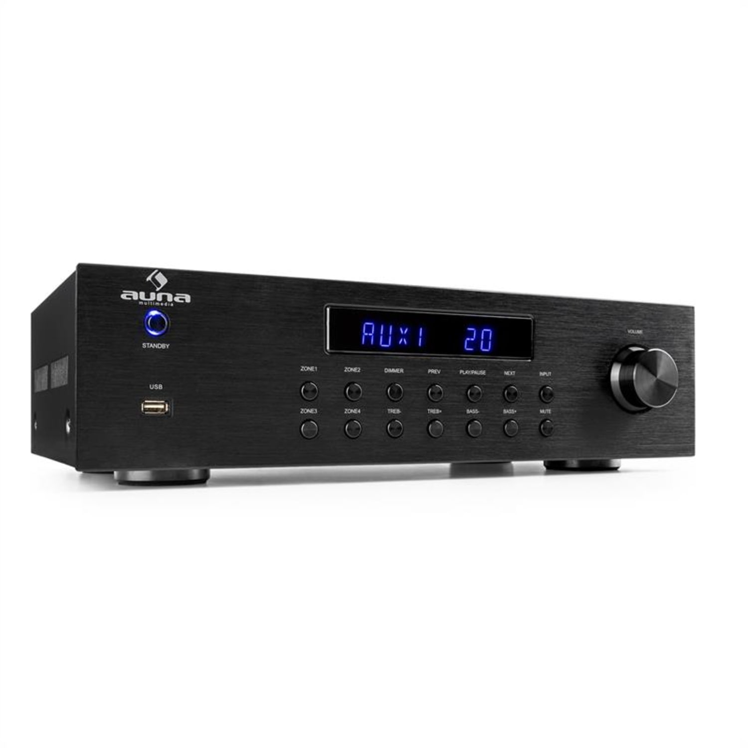 AV2-CD850BT, 4-zónový stereo zosilňovač, 8 x 50 W RMS, bluetooth, USB, CD, čierny
