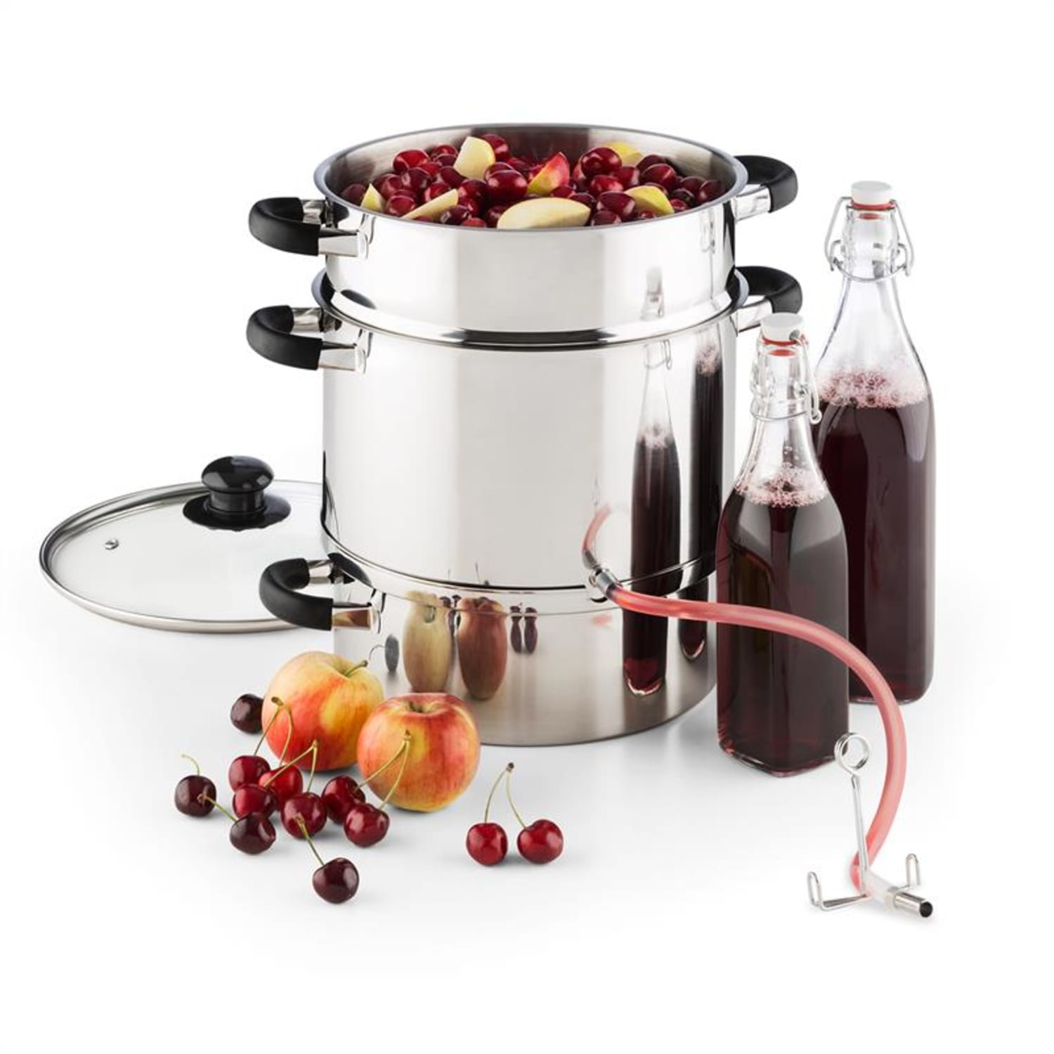 Applebee Centrifuga a Vapore Elettrica 1500 W Ø25cm 8 Litri Acciaio