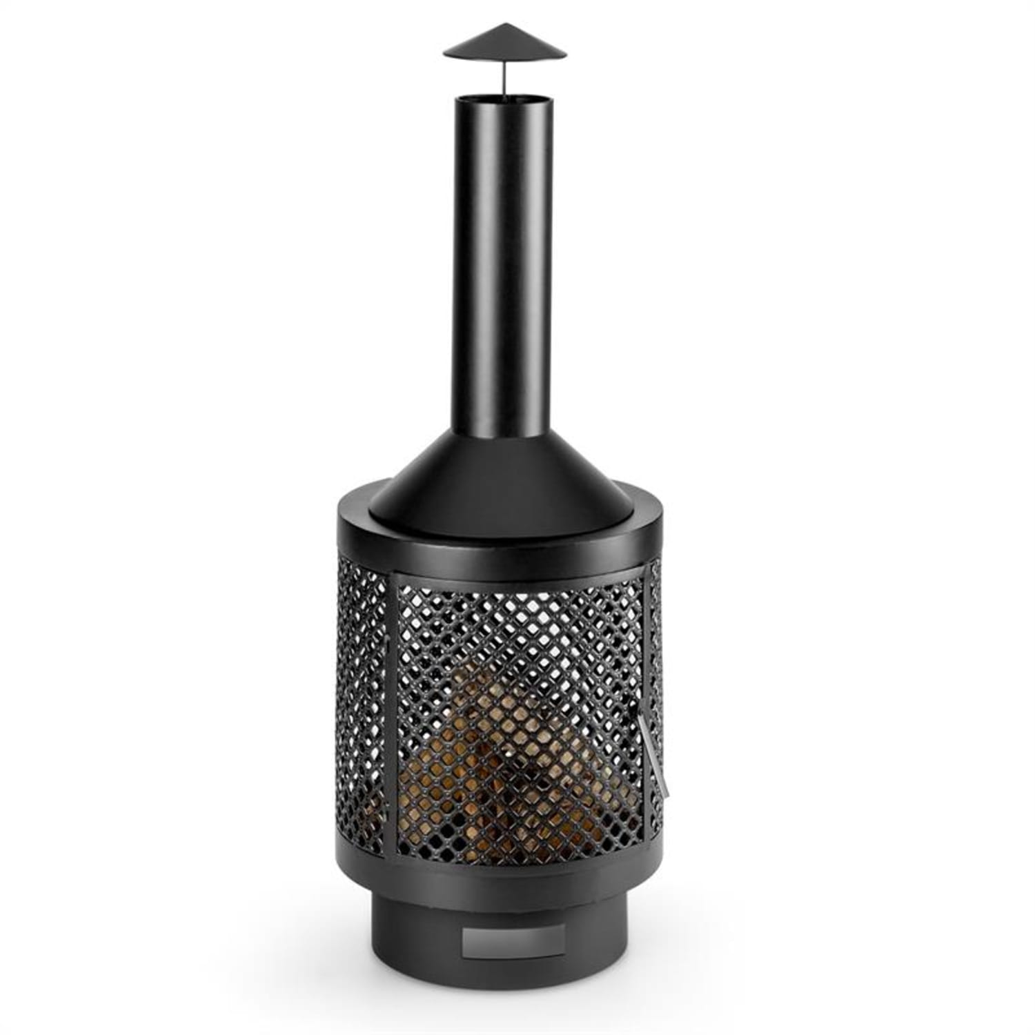 Essos Chimenea de jardín Estufa de leña Ø45cm Rejilla Chapa de acero negra