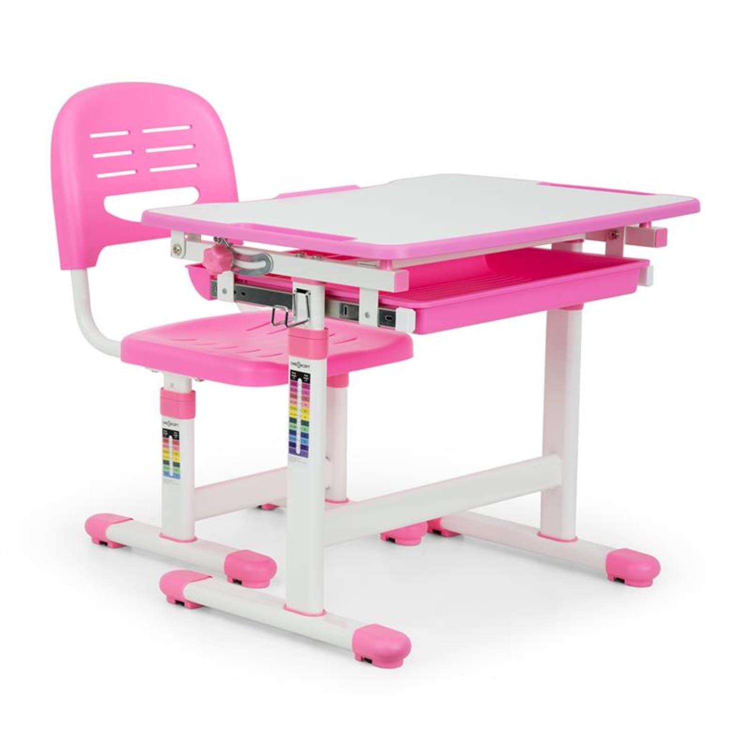 Tommi Juego de 2 uds Escritorio infantil Mesa Silla de altura regulable azul