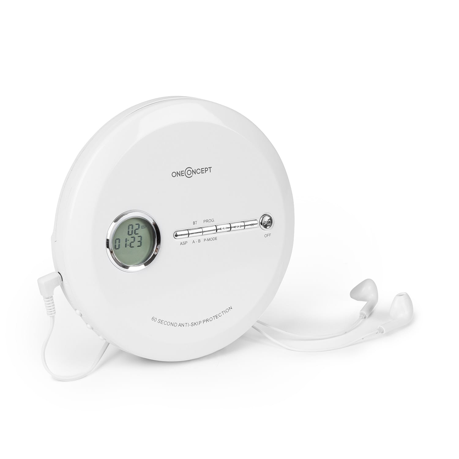 CDC 100MP3 Discman reproductor de CD, CD-R, CD-RW y MP3-CD, USB, sistema antichoque, blanco
