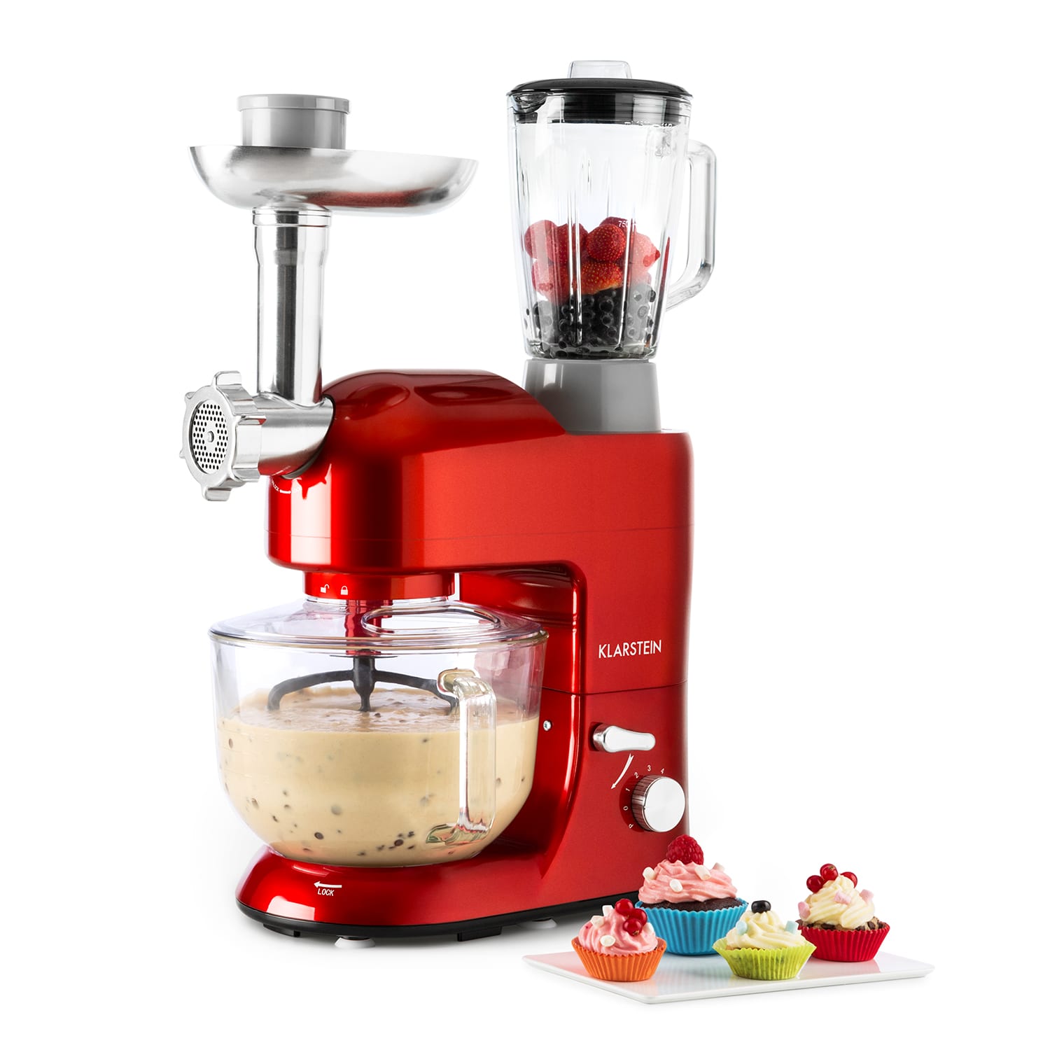 Lucia Rossa 2G Küchenmaschine Mixer Fleischwolf 1300W BPA-frei