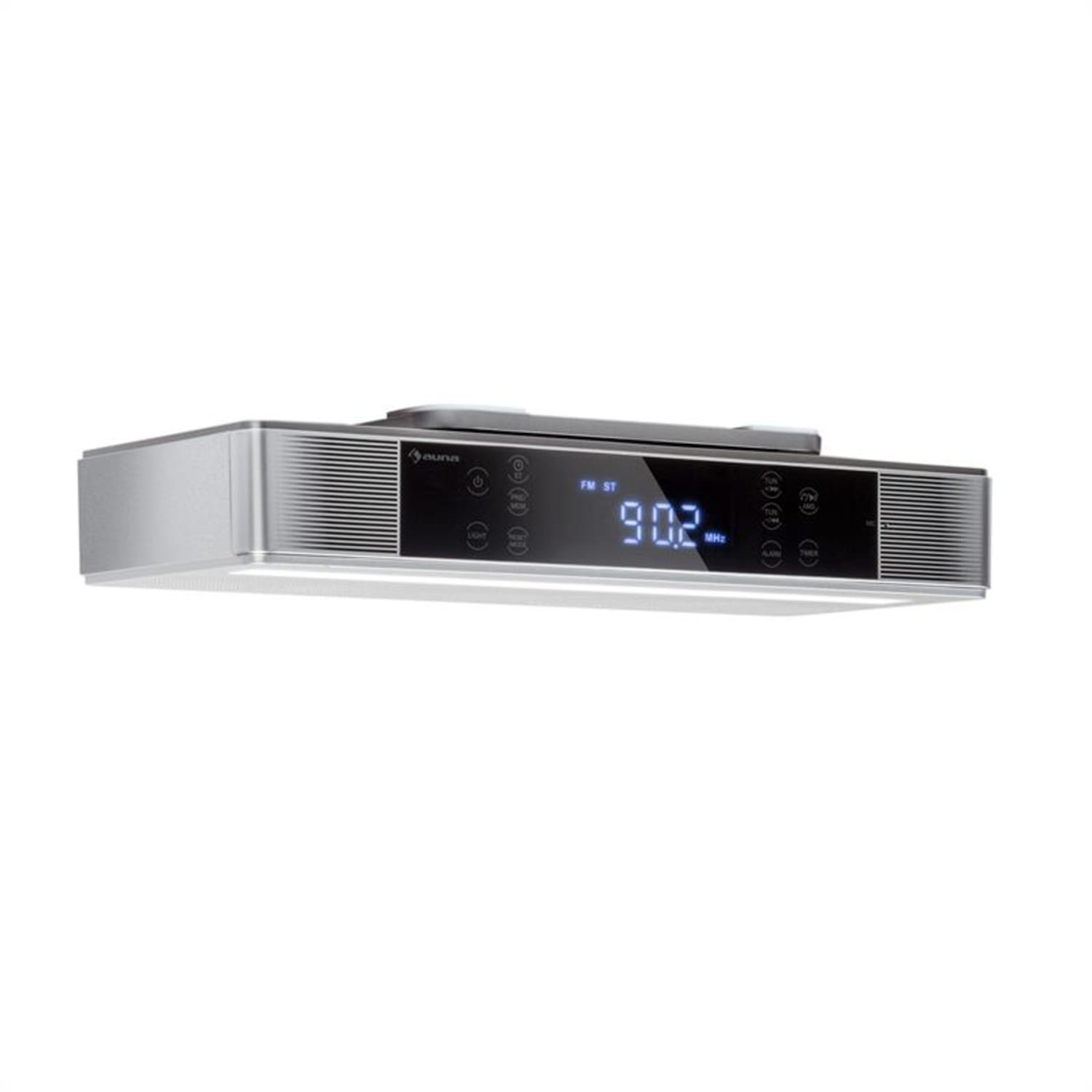 KR-140 Bluetooth Radio de cuisine Fonction mains-libres Tuner FM Éclairage LED -argent