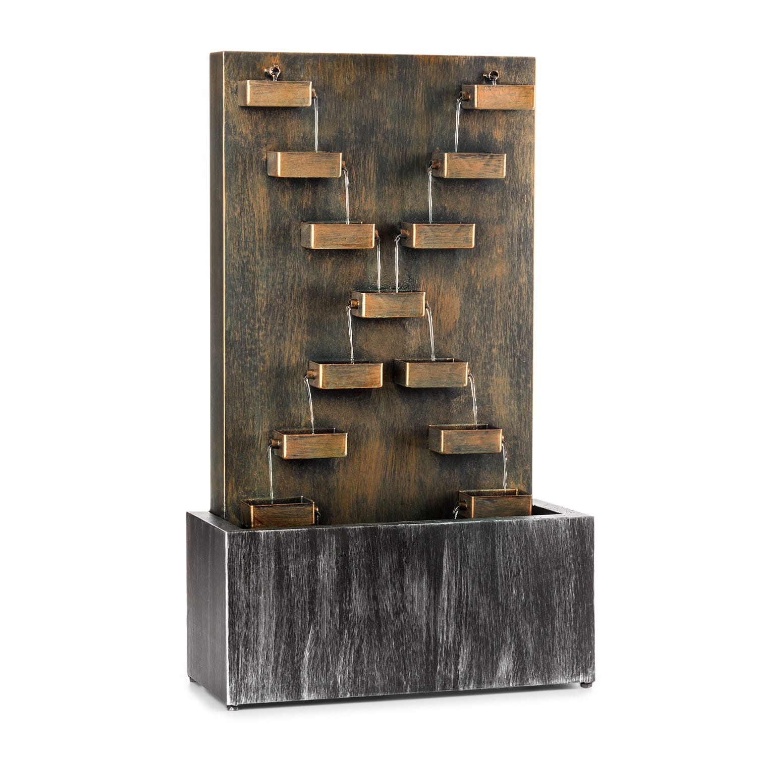 River Crossing, făntănă de grădină, mediu interior/exterior, pompă de 6 W, cablu de 10 m, metal zincat