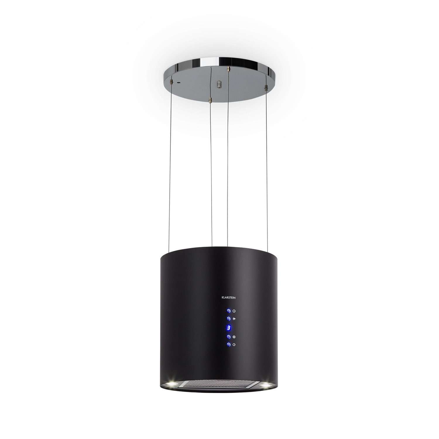 Barett Inselabzugshaube Ø35cm Umluft 558 m³/h LED Aktivkohlefilter