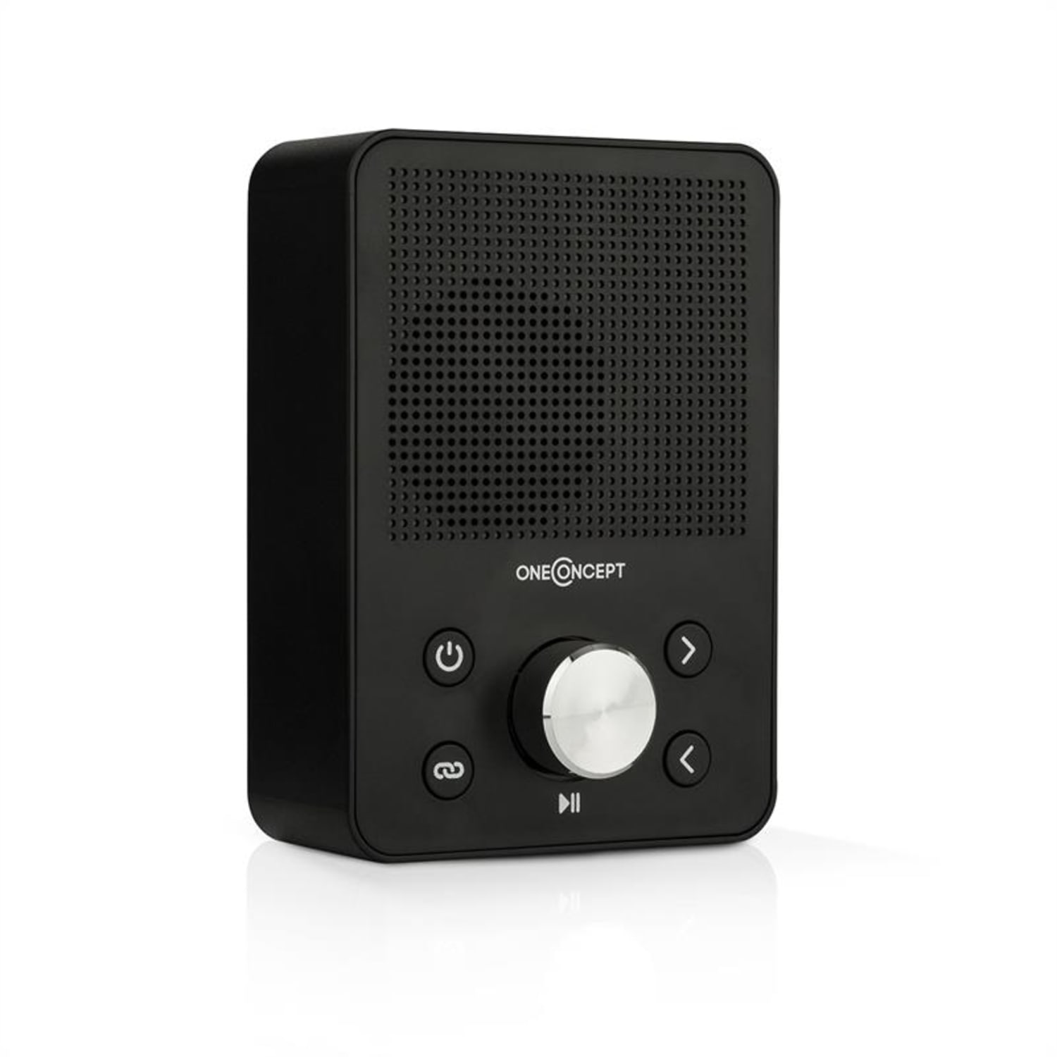 Plug+Play FM stickkontakt-radio, FM-tuner, USB, BT, svart