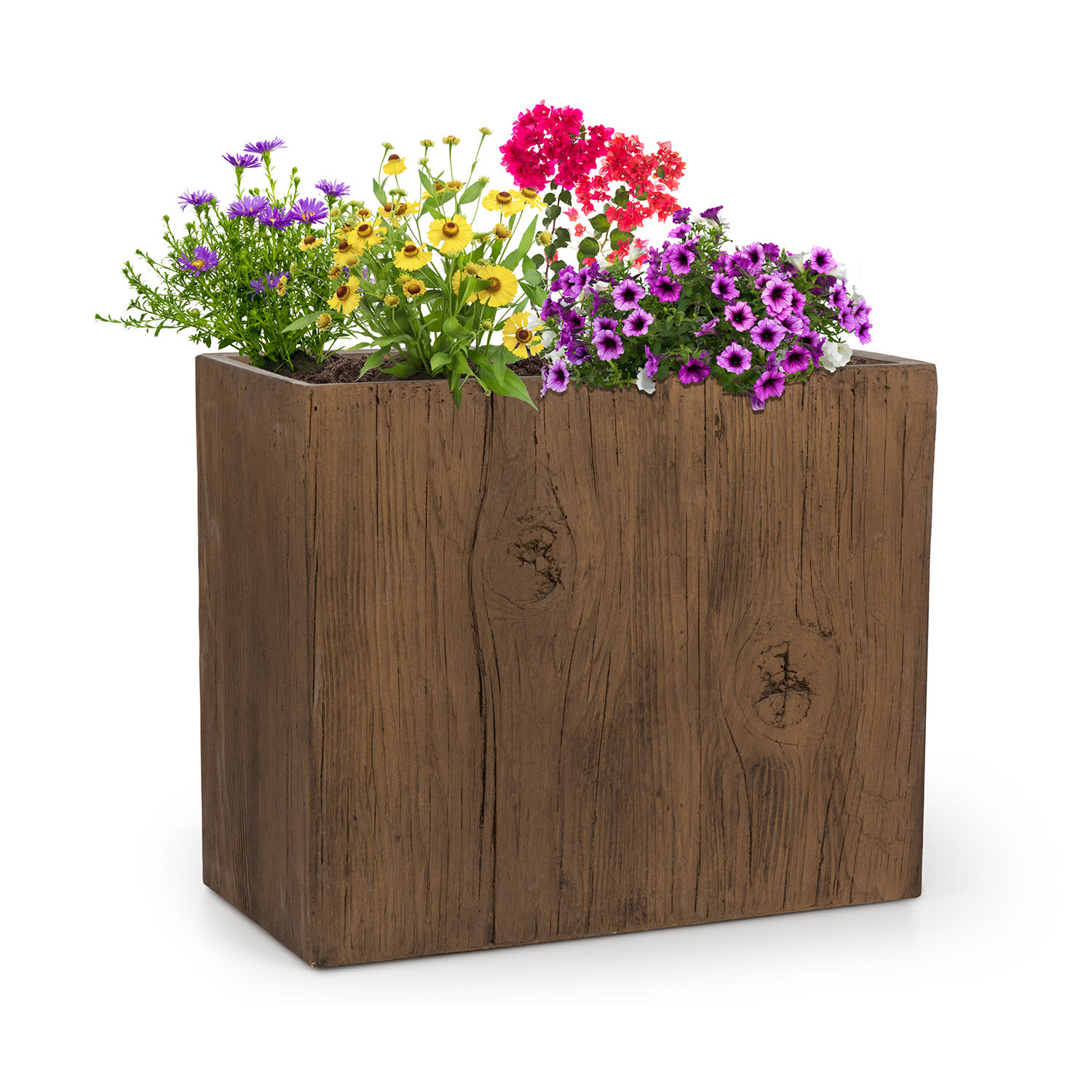 Timberflor Pflanztopf 60 x 50 x 30 cm Fiberglas In-/Outdoor braun